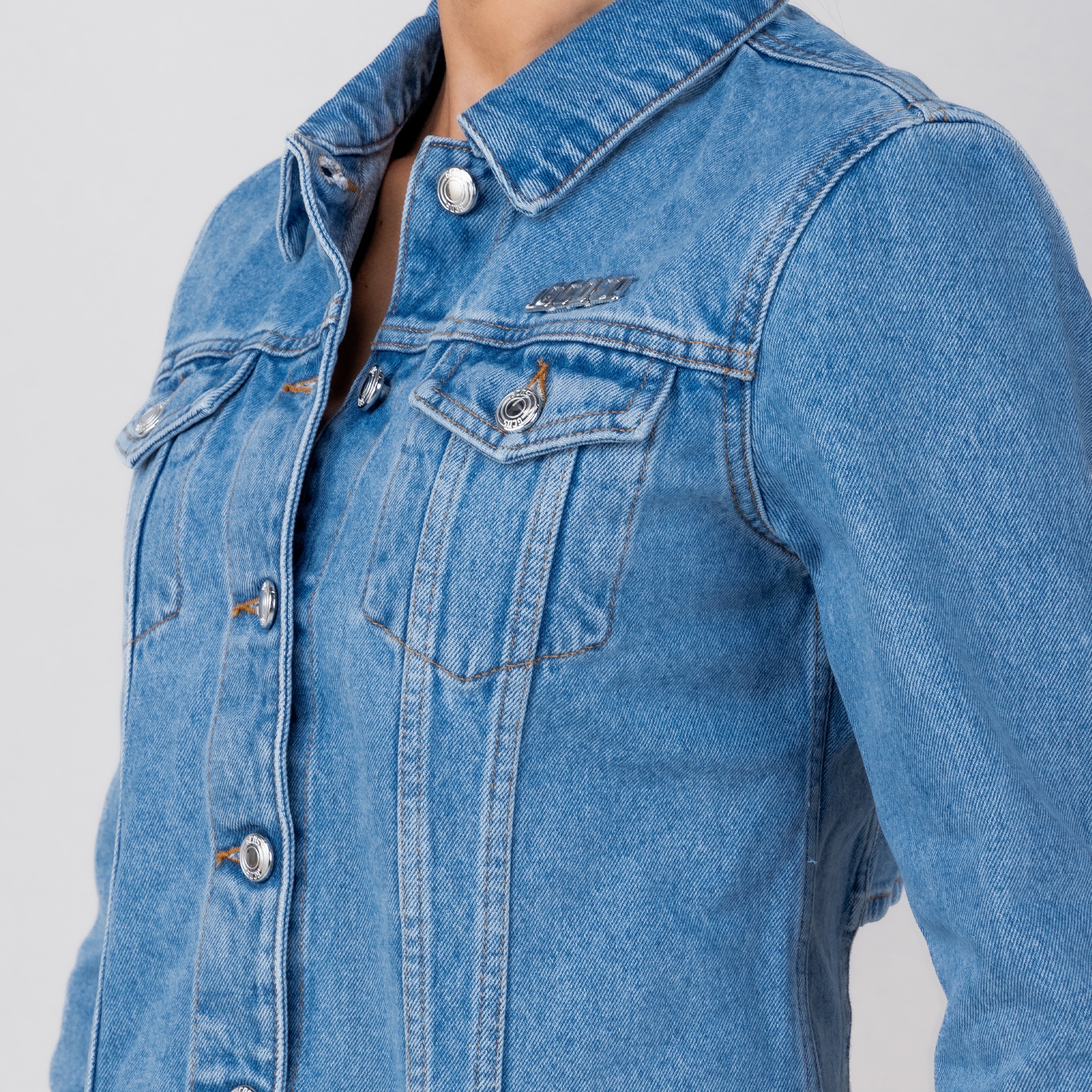 Chaqueta Denim GCDS Crystal Back Logo