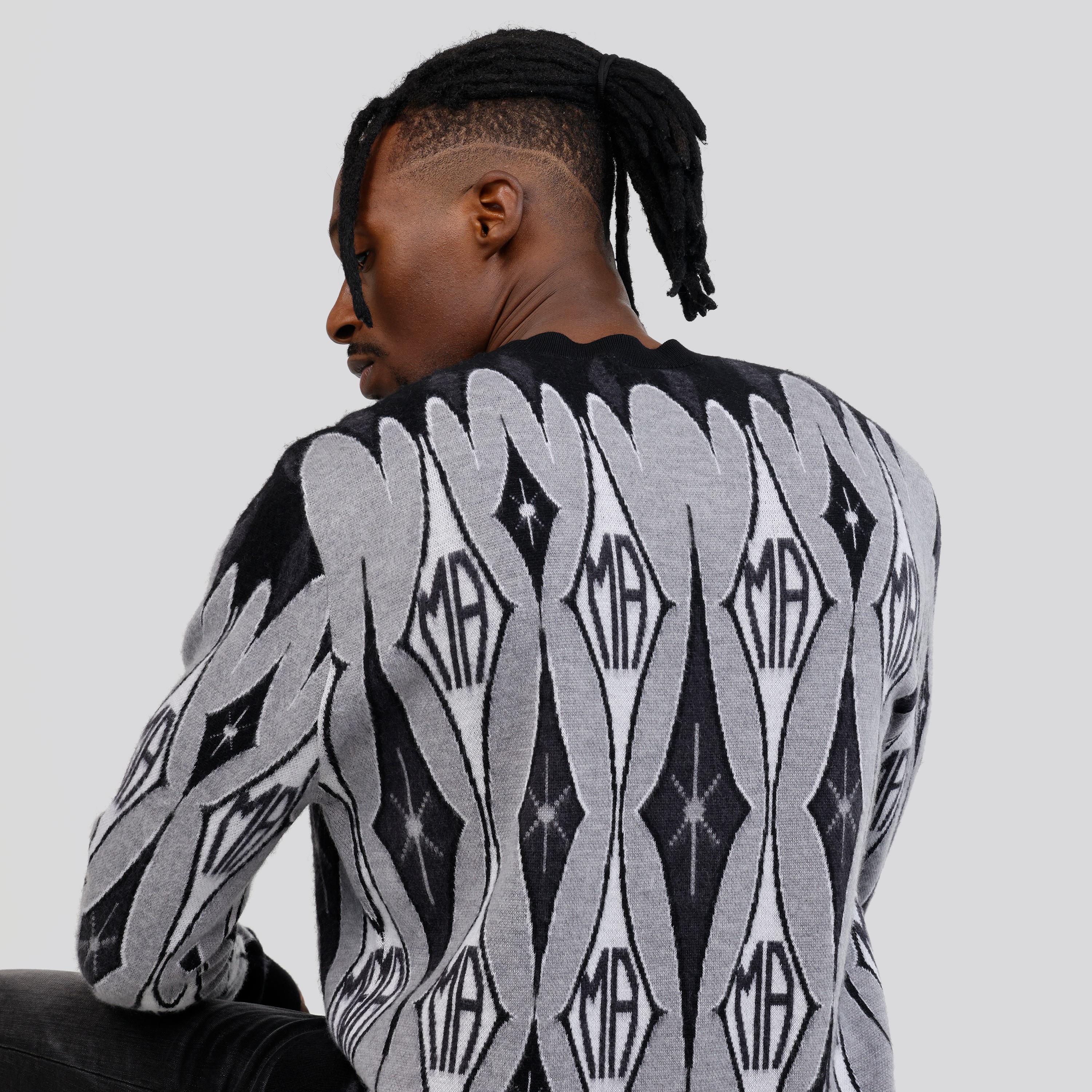 Suéter Gris AMIRI Argyle Wool