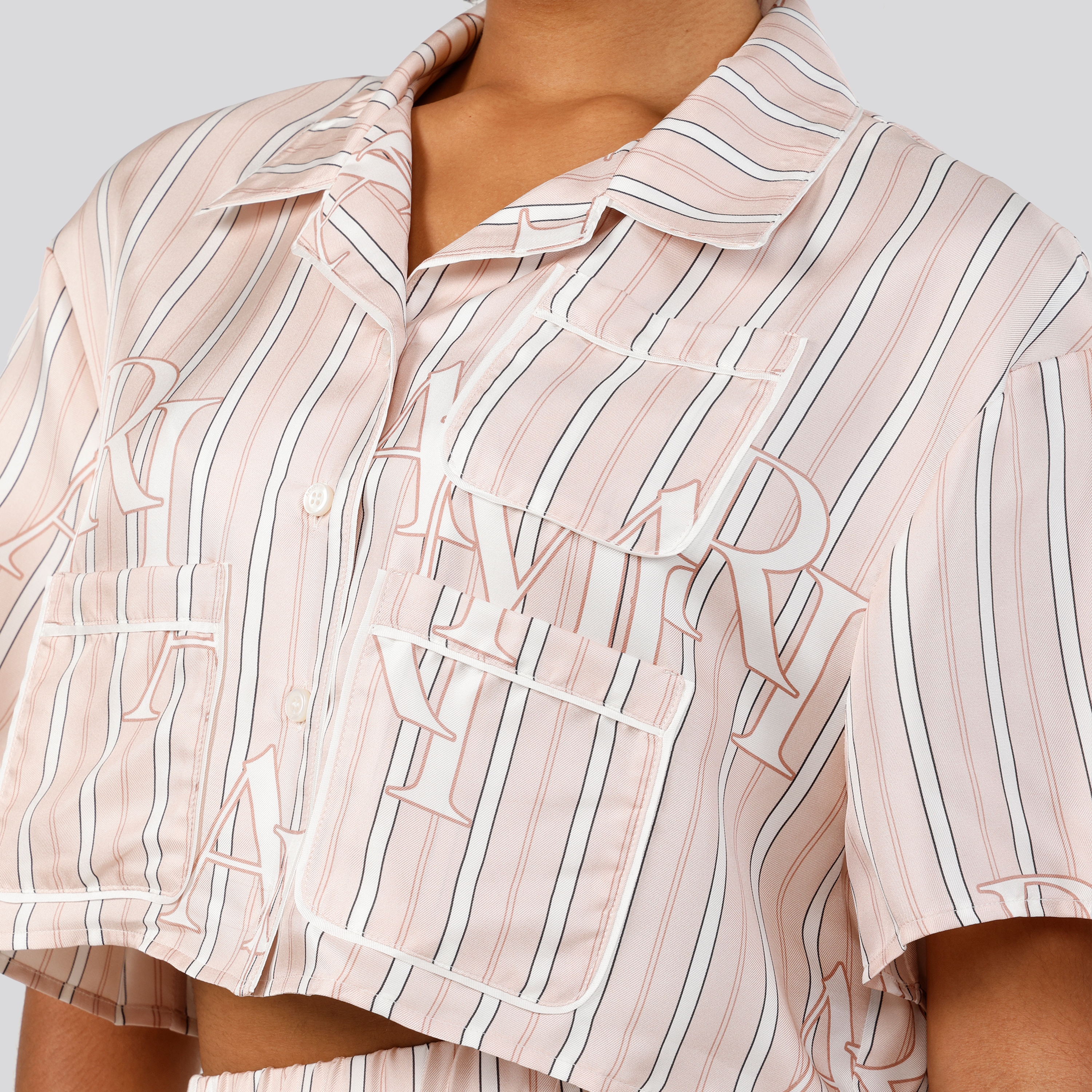 Camisa Rosado AMIRI Staggered Stripe