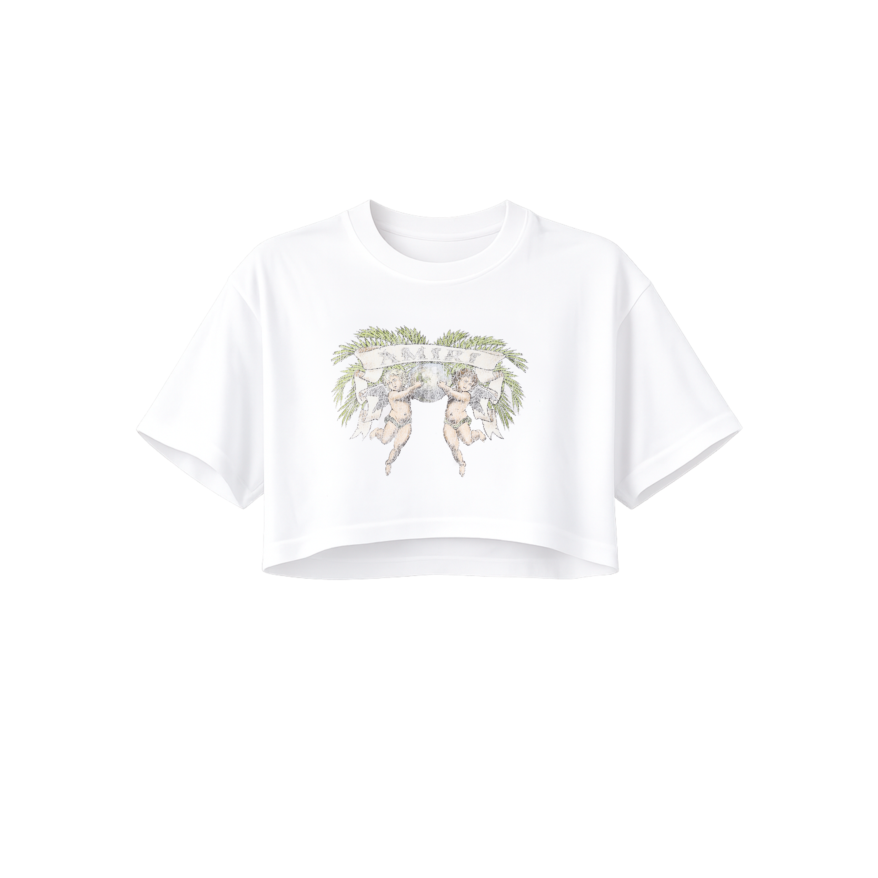 Camiseta Blanca AMIRI Cherub Cropped
