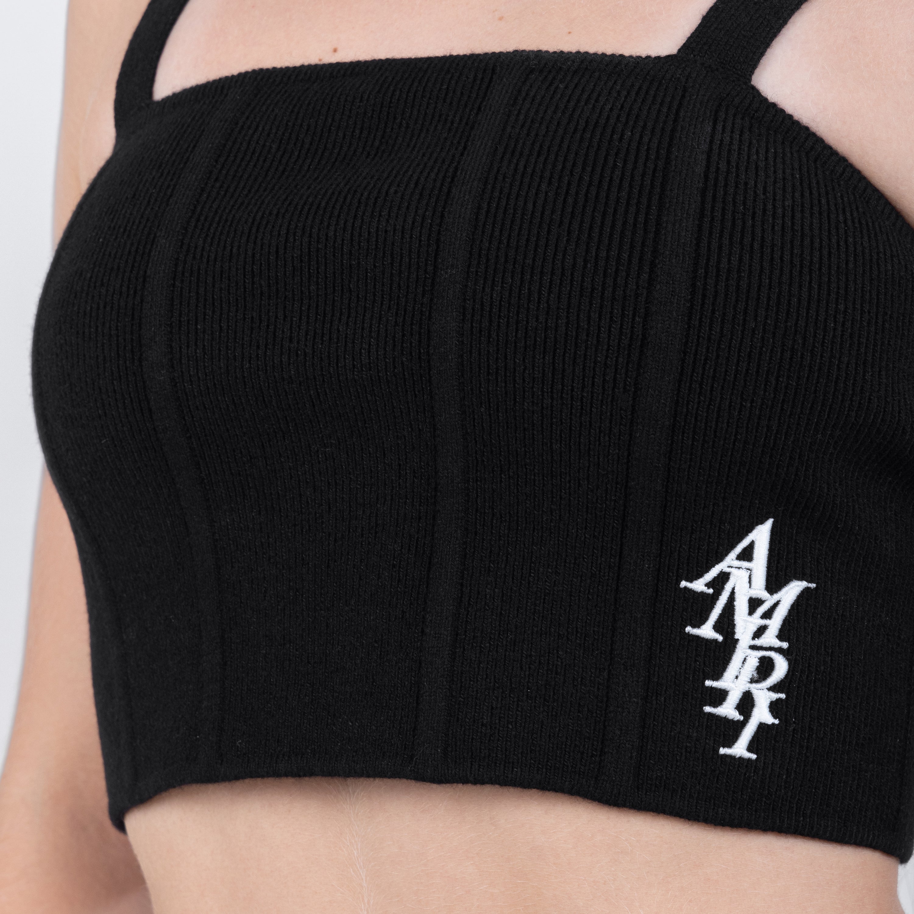 Top Negro AMIRI Stack Knit Bustier