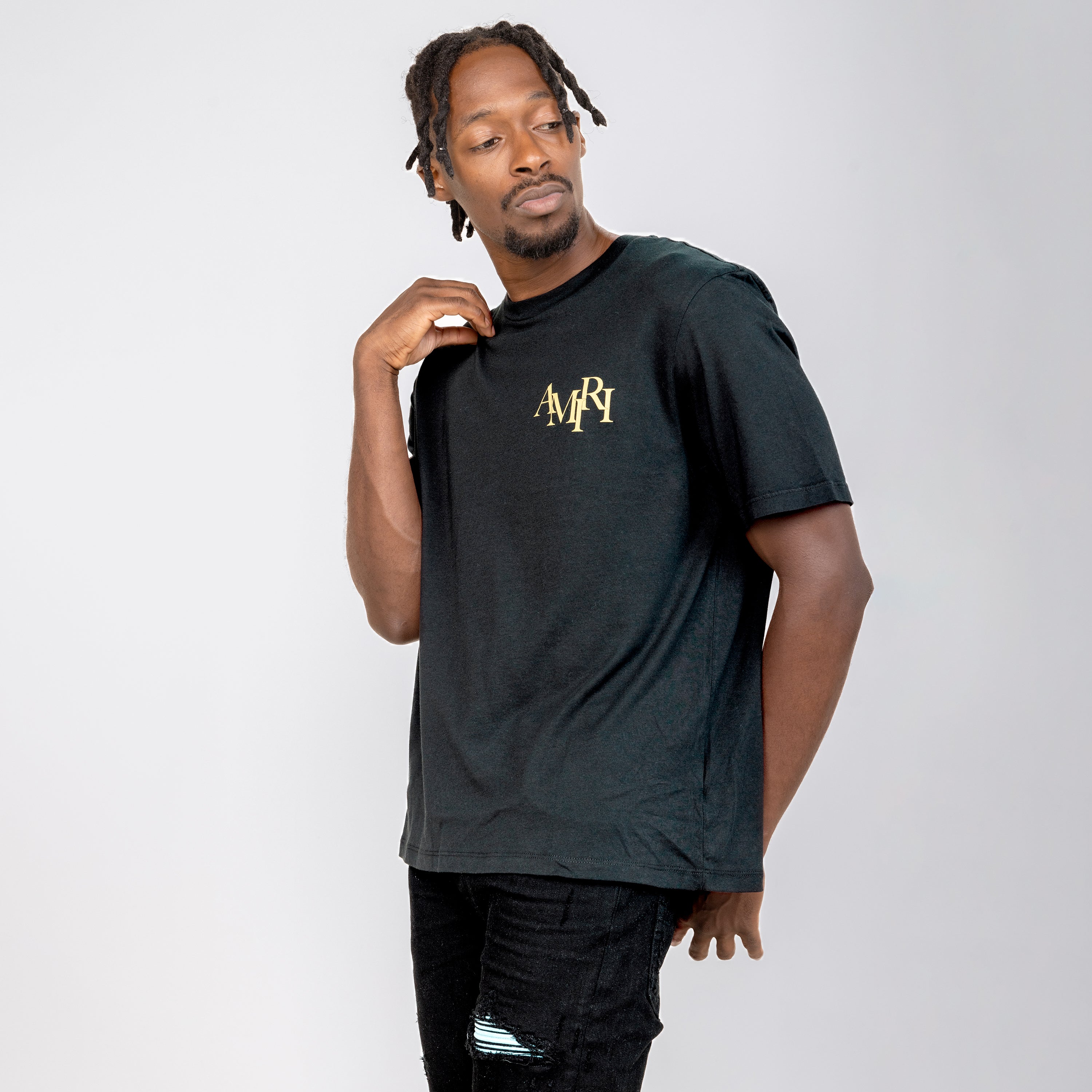 Camiseta Negra AMIRI Crystal Champagne
