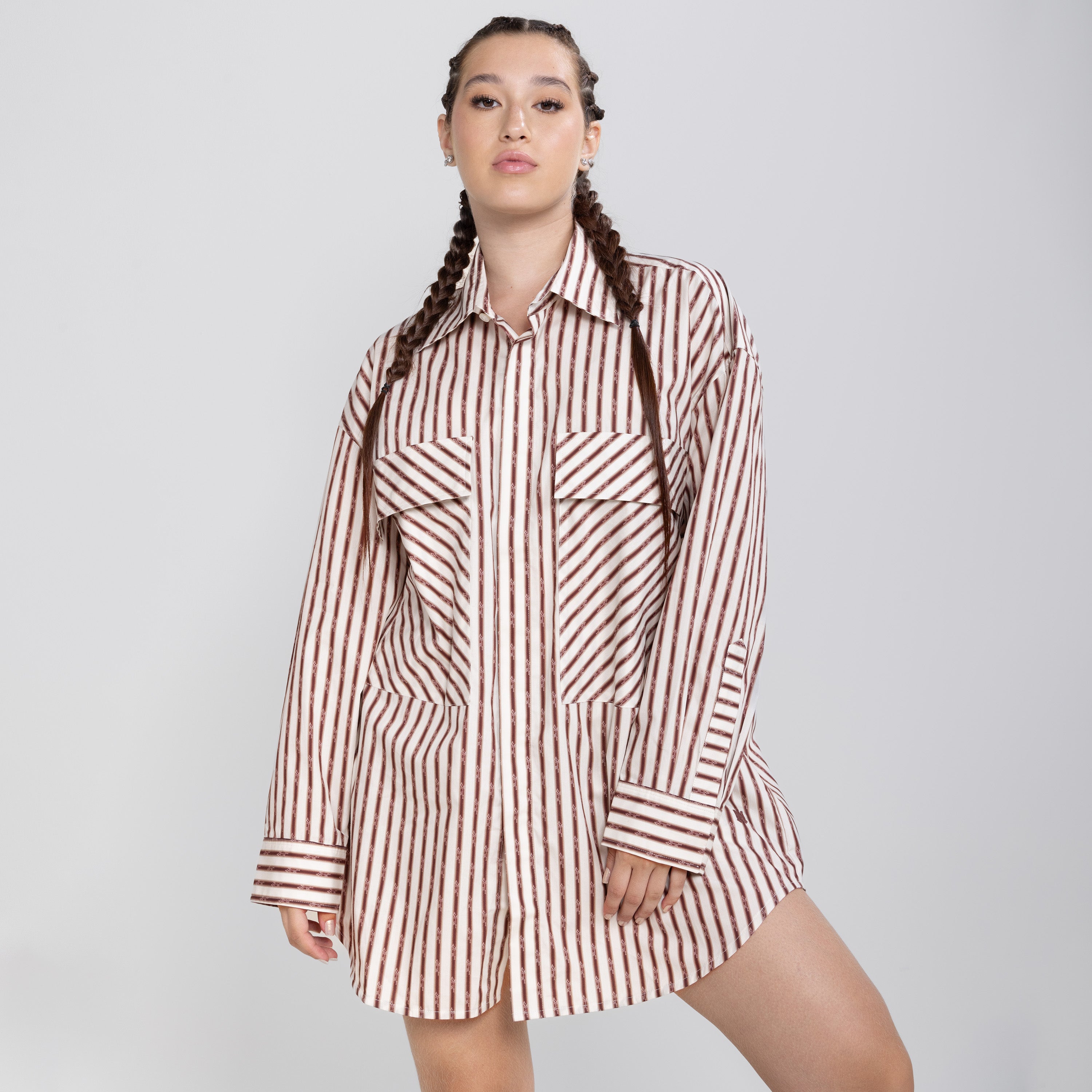 Camisa Beige AMIRI Pinstripe