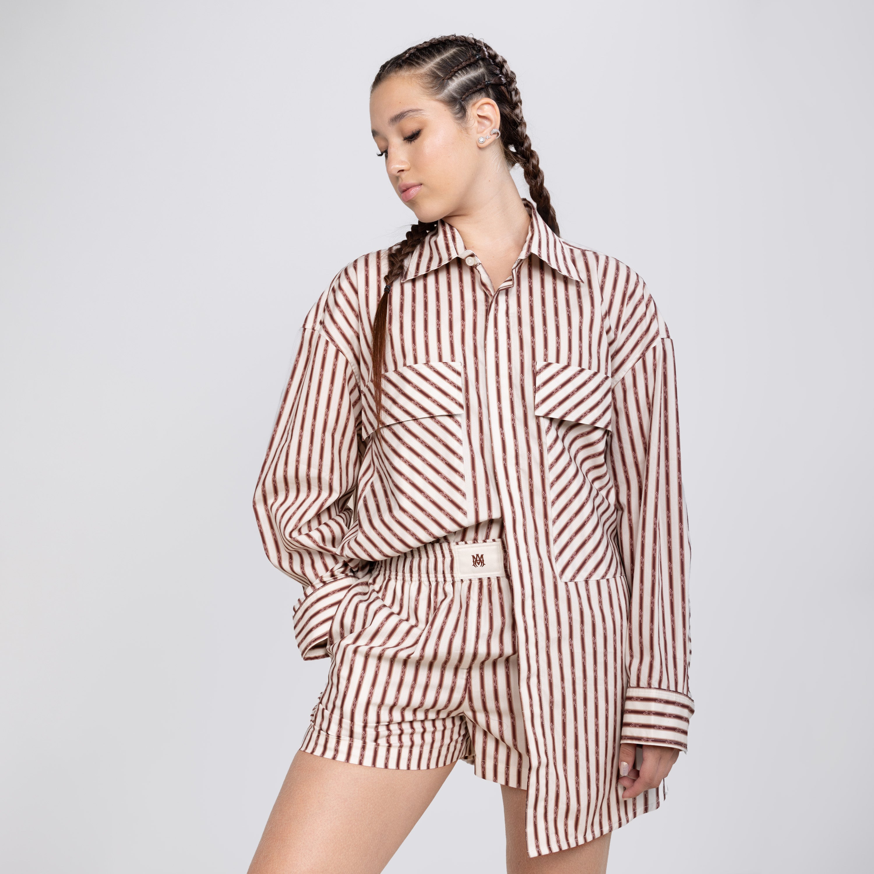 Camisa Beige AMIRI Pinstripe