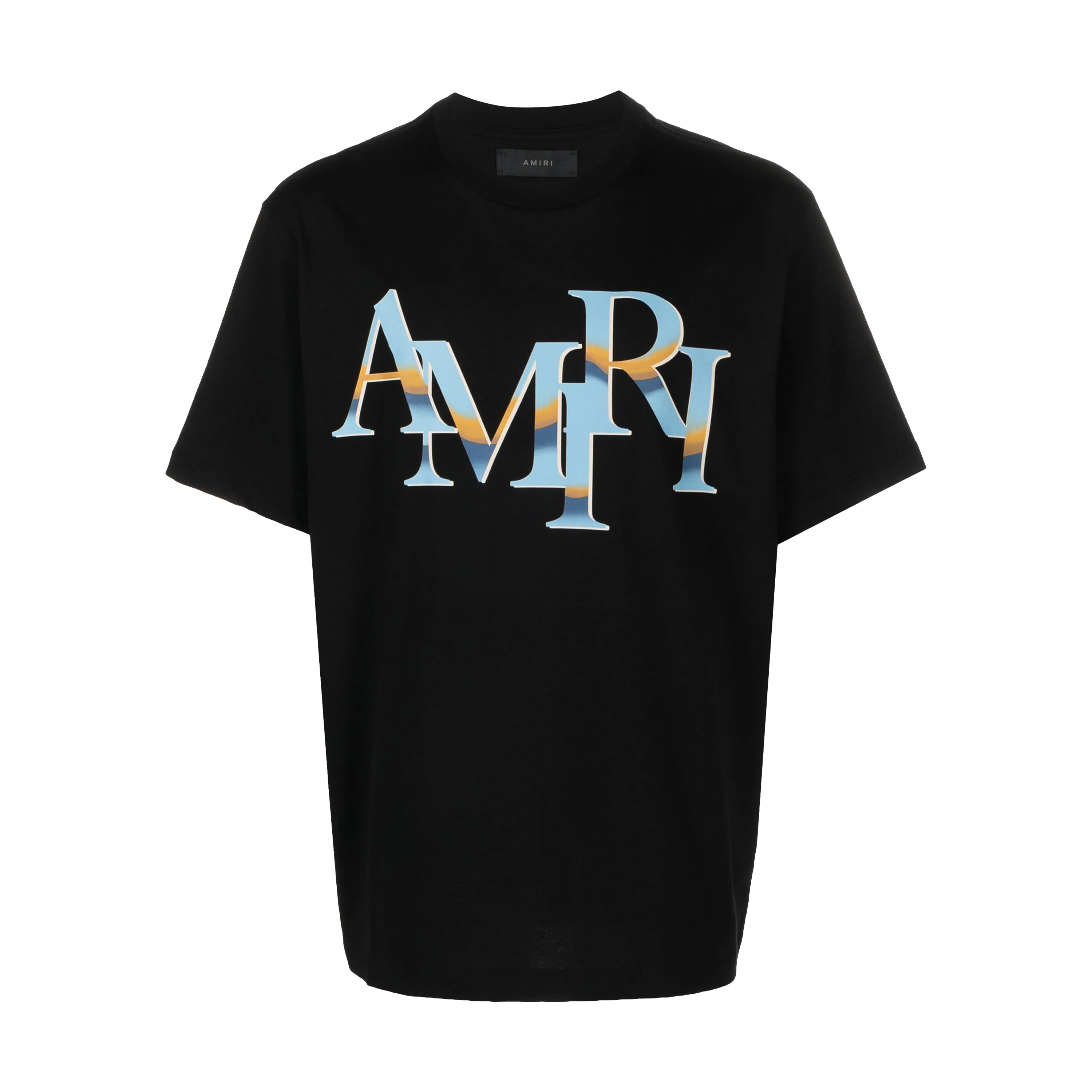 Camiseta Negra AMIRI Staggered Chrome