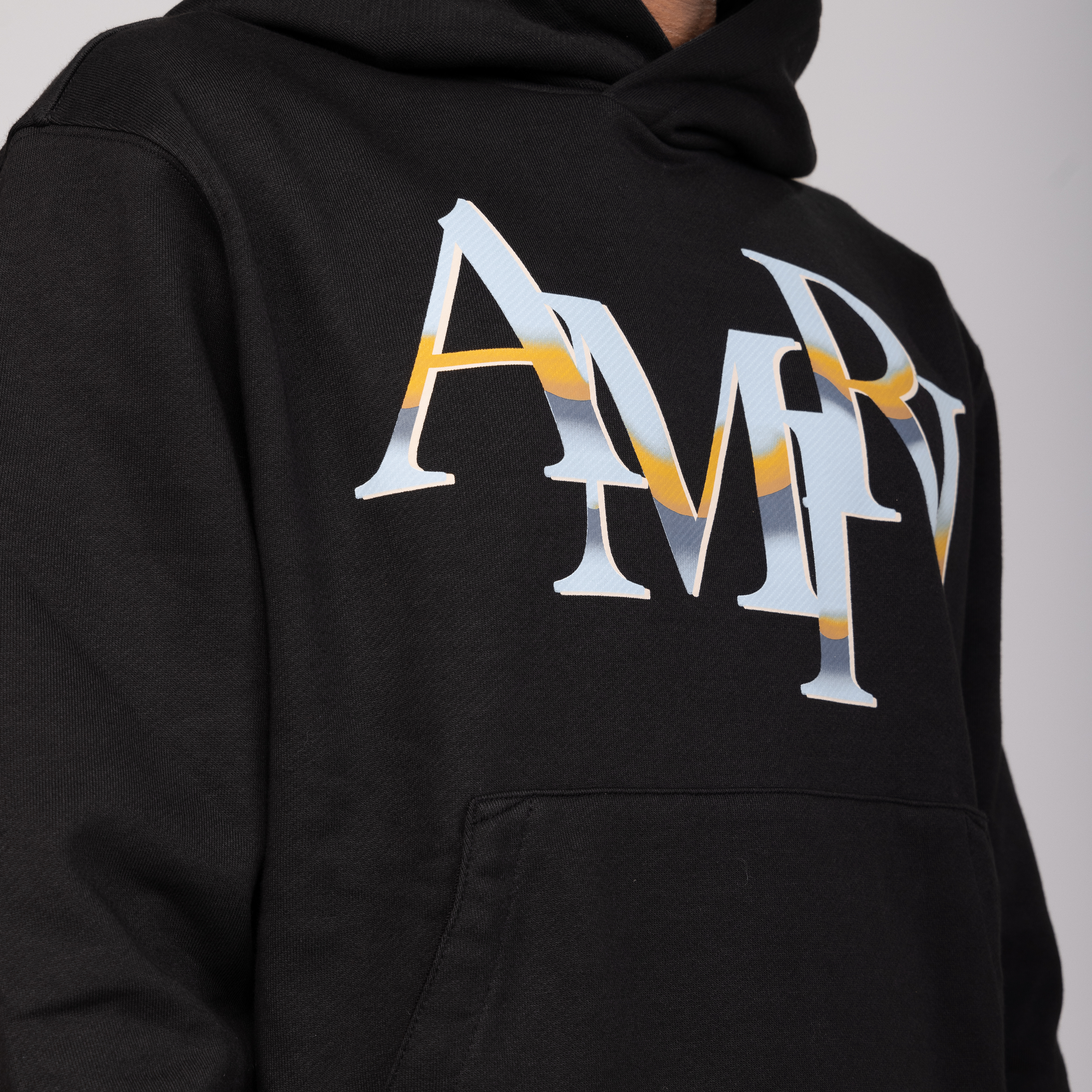 Buzo Tipo Hoodie Negro AMIRI Staggered Chrome