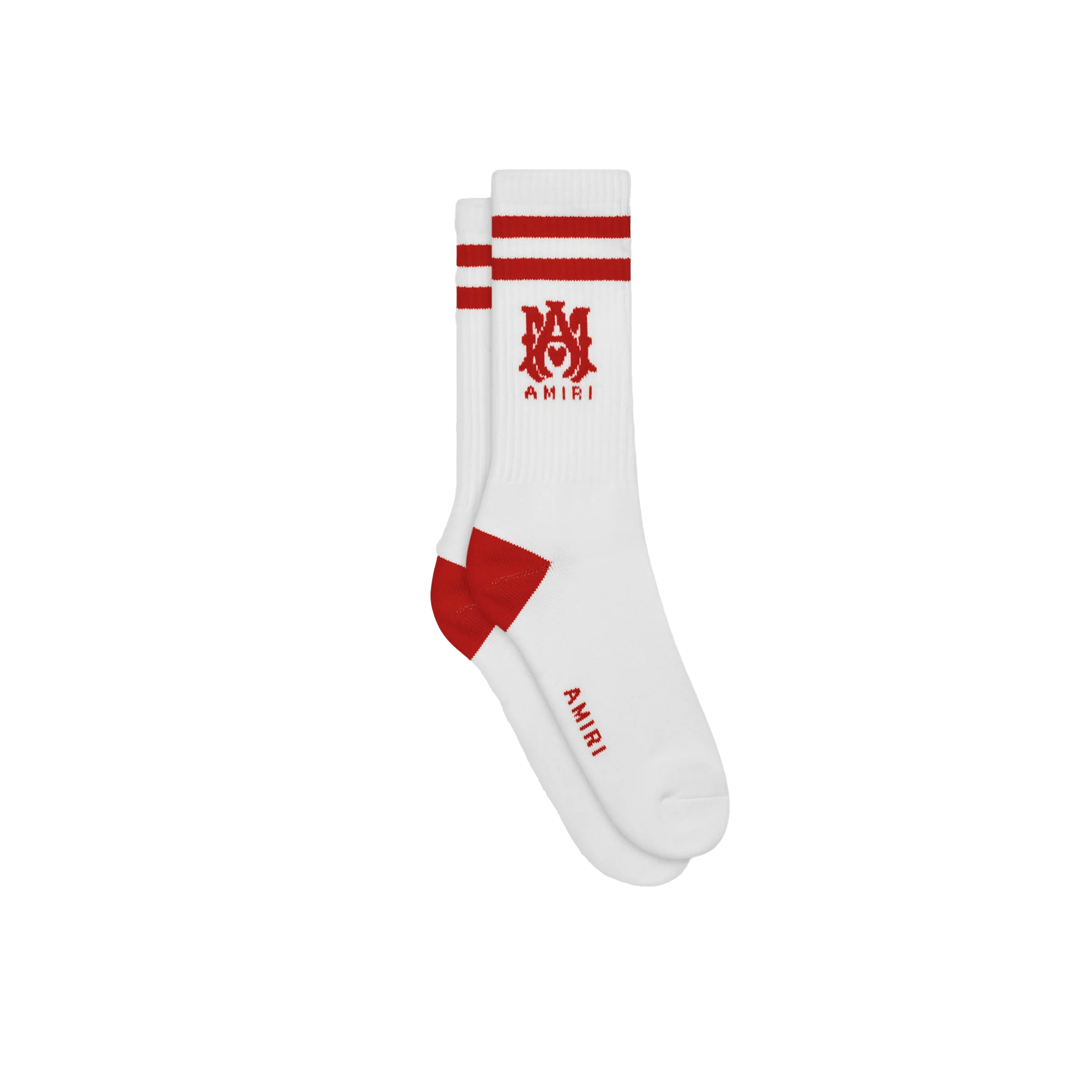 Medias Blancas Rojo Ladrillo AMIRI MA Stripe