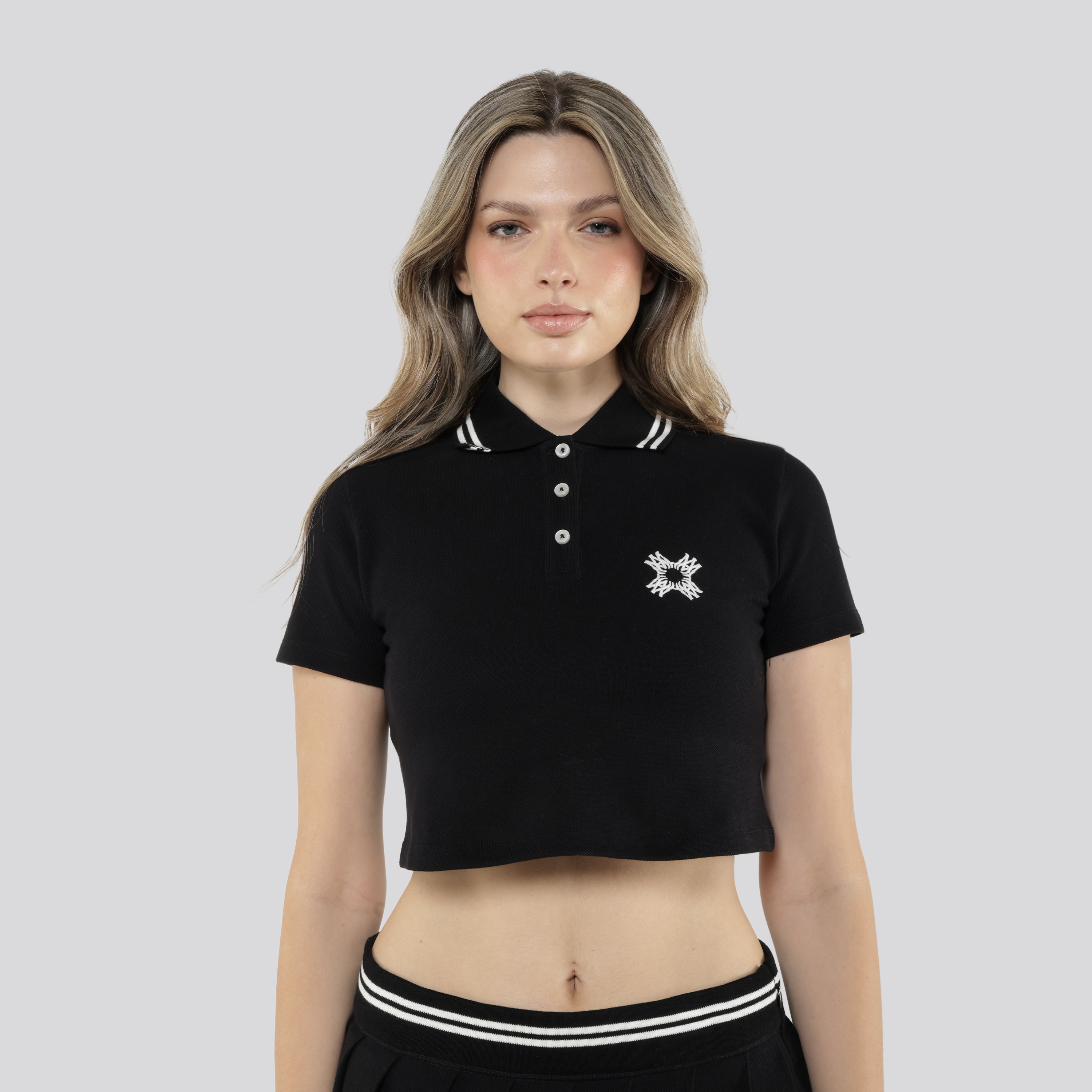 Camiseta Tipo Polo Negro AMIRI MA Quad Cropped