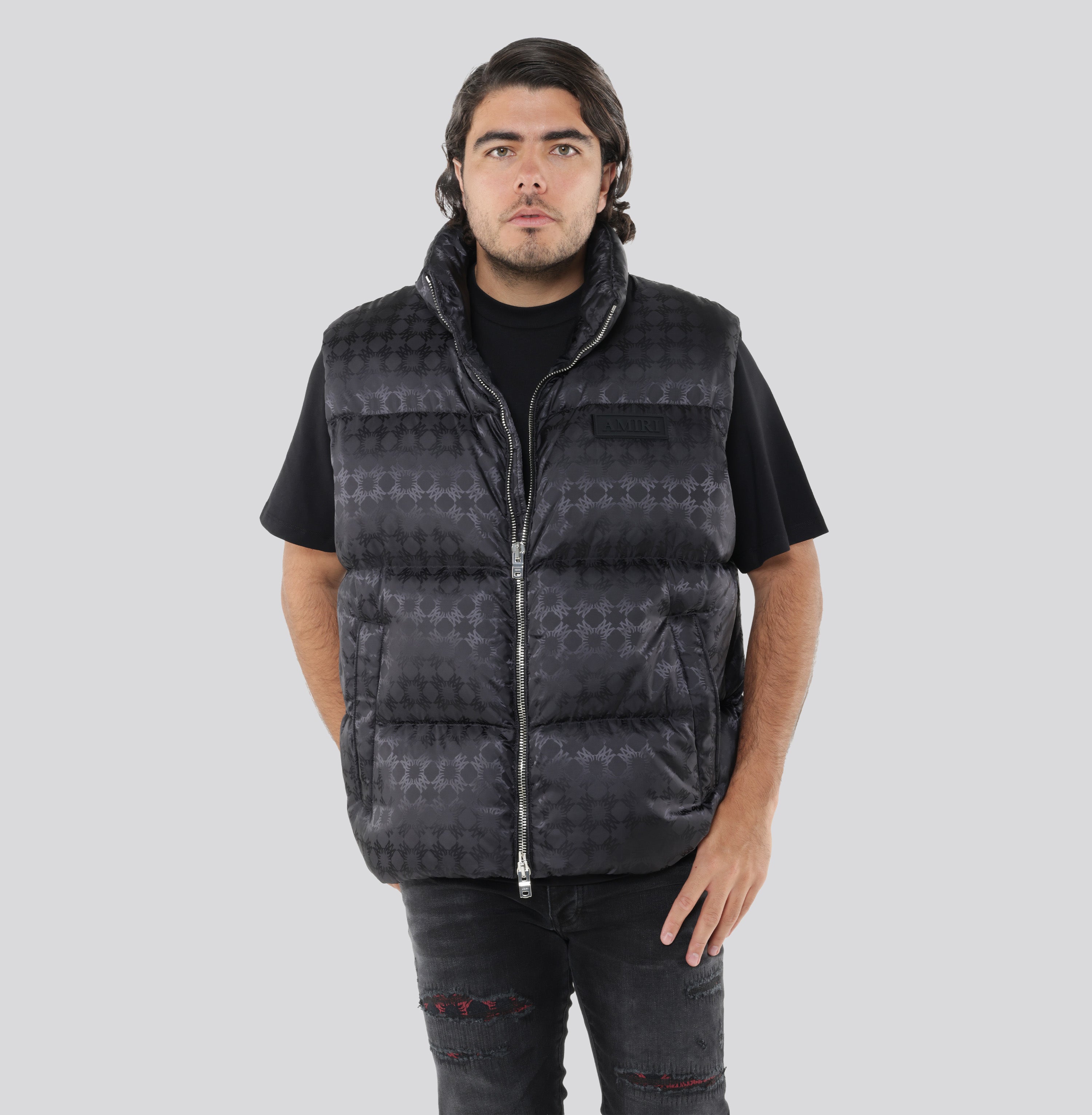 Chaleco Negro AMIRI MA Quad Jacquard Down