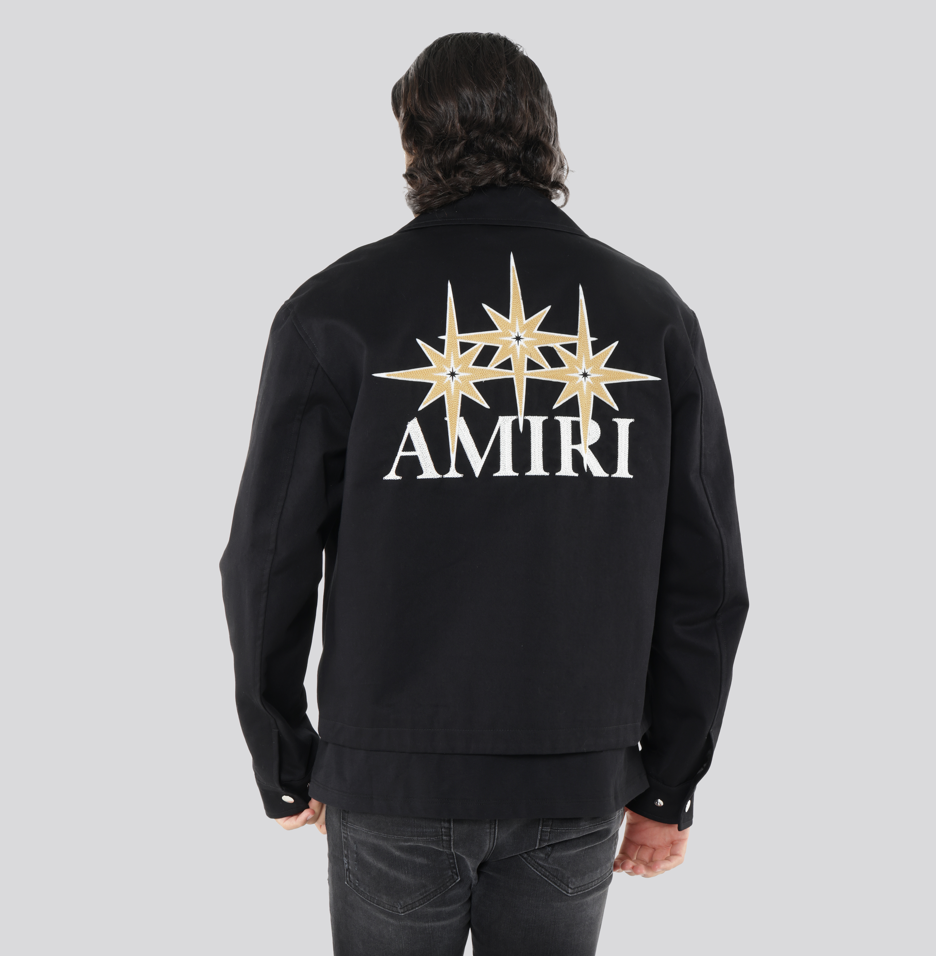 Chaqueta Negra AMIRI Starburst Zip