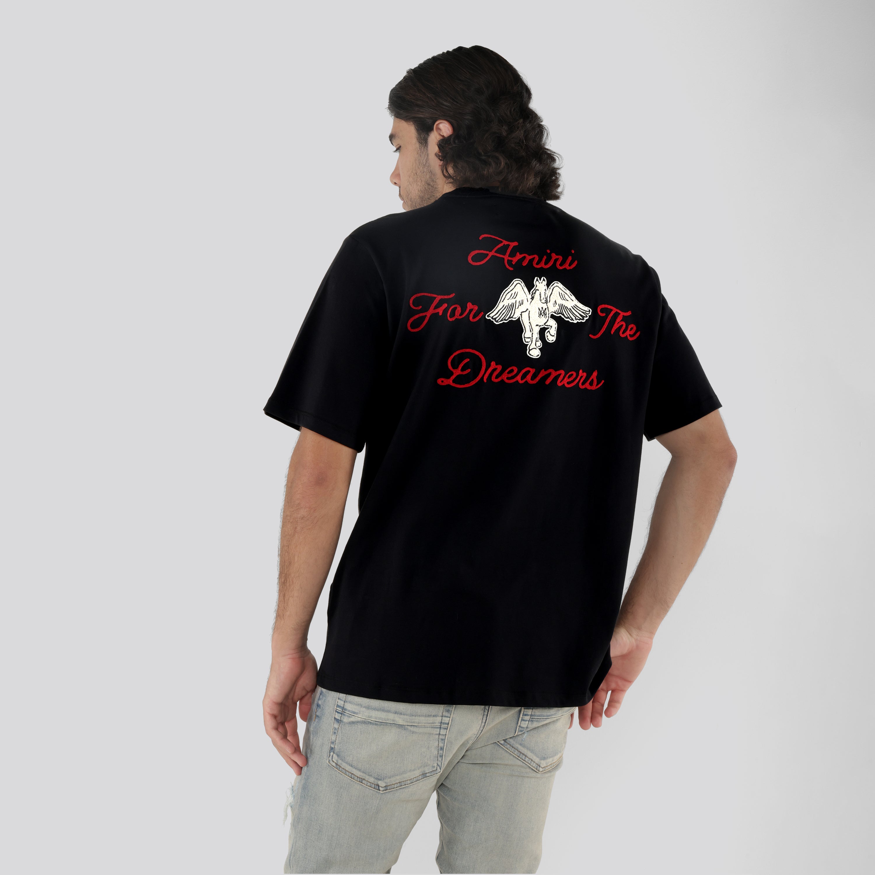 Camiseta Negra AMIRI Embroidered Dreamers