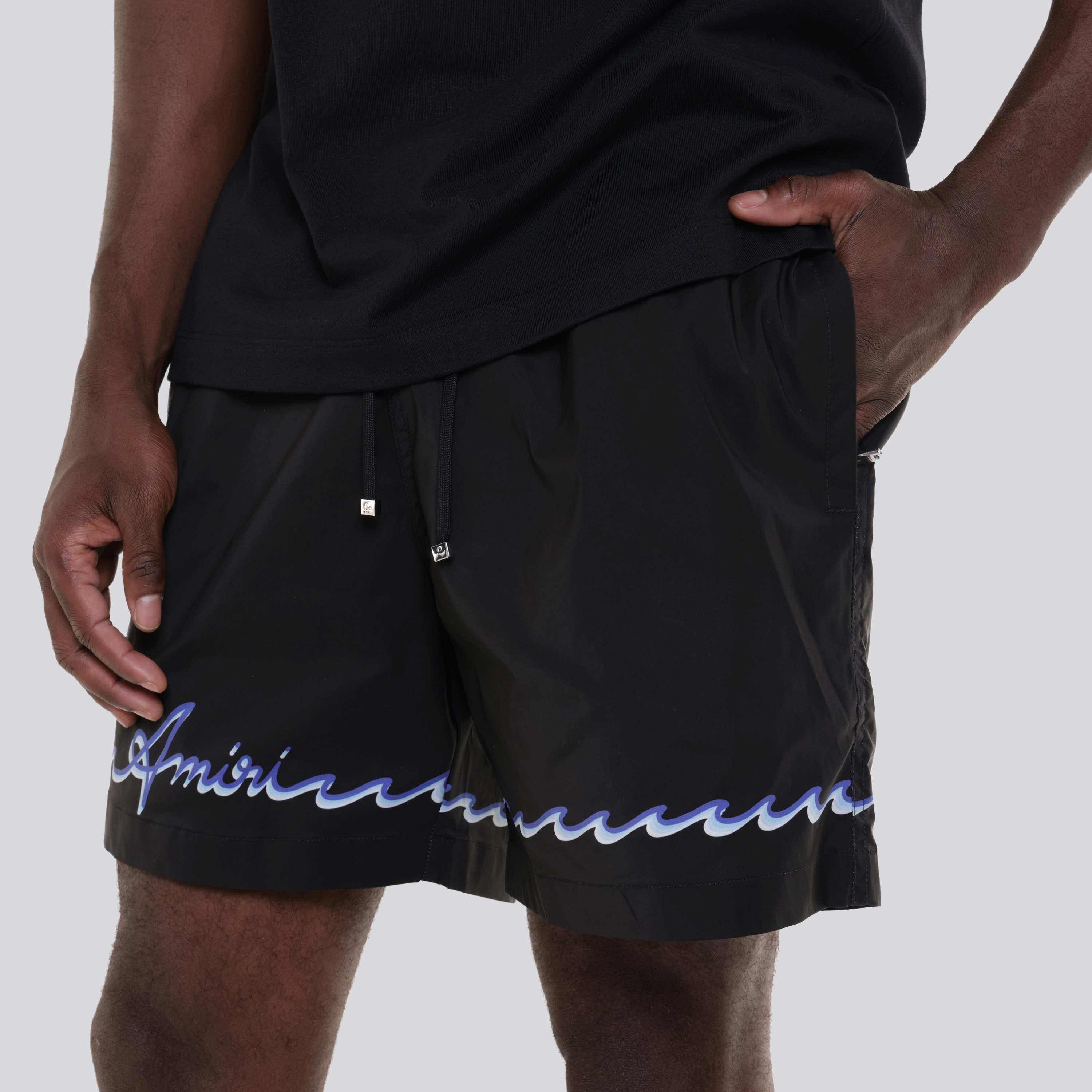 Pantaloneta Negra AMIRI Wave