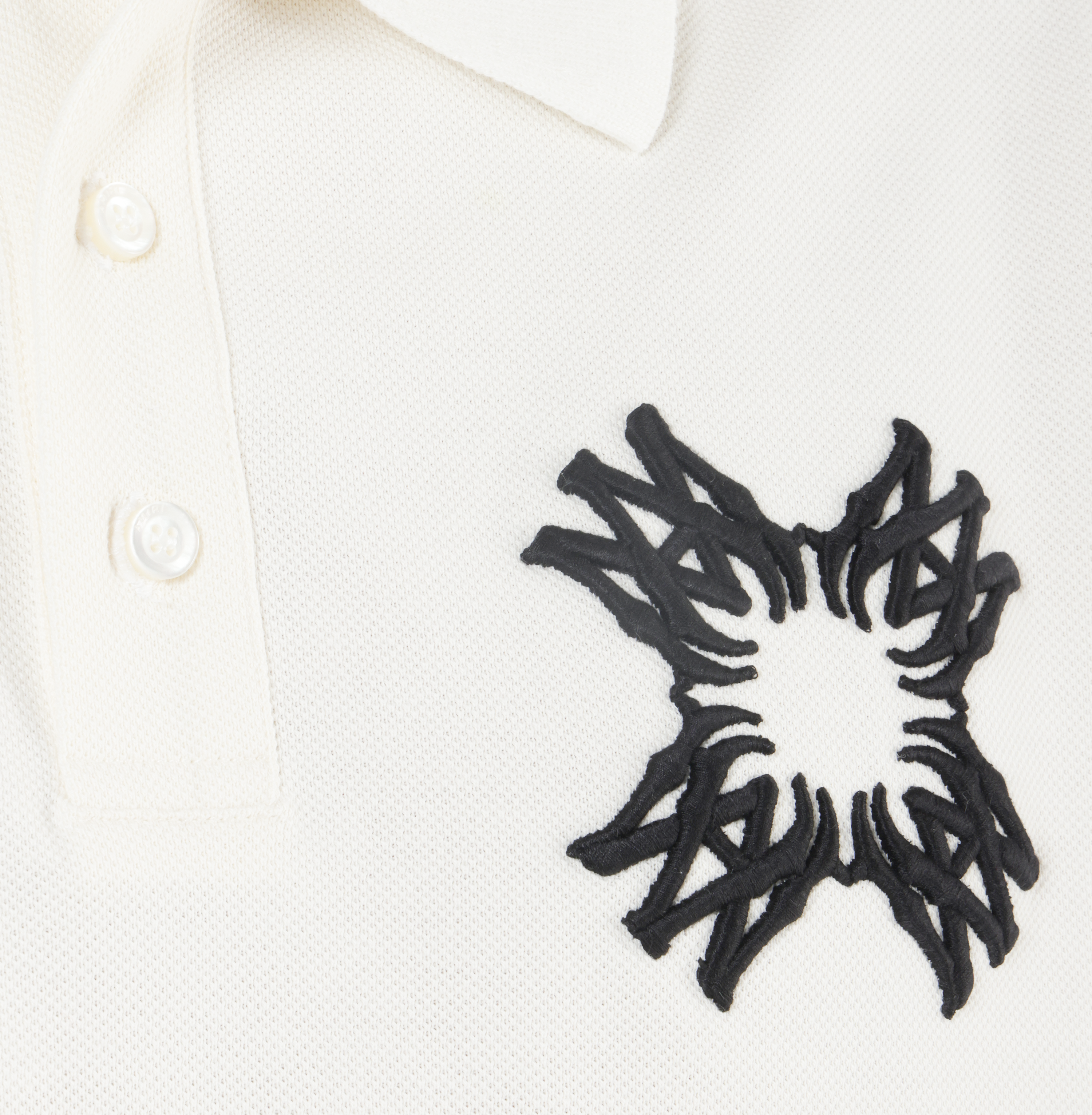 Camiseta Tipo Polo Beige AMIRI Embroidered MA Quad