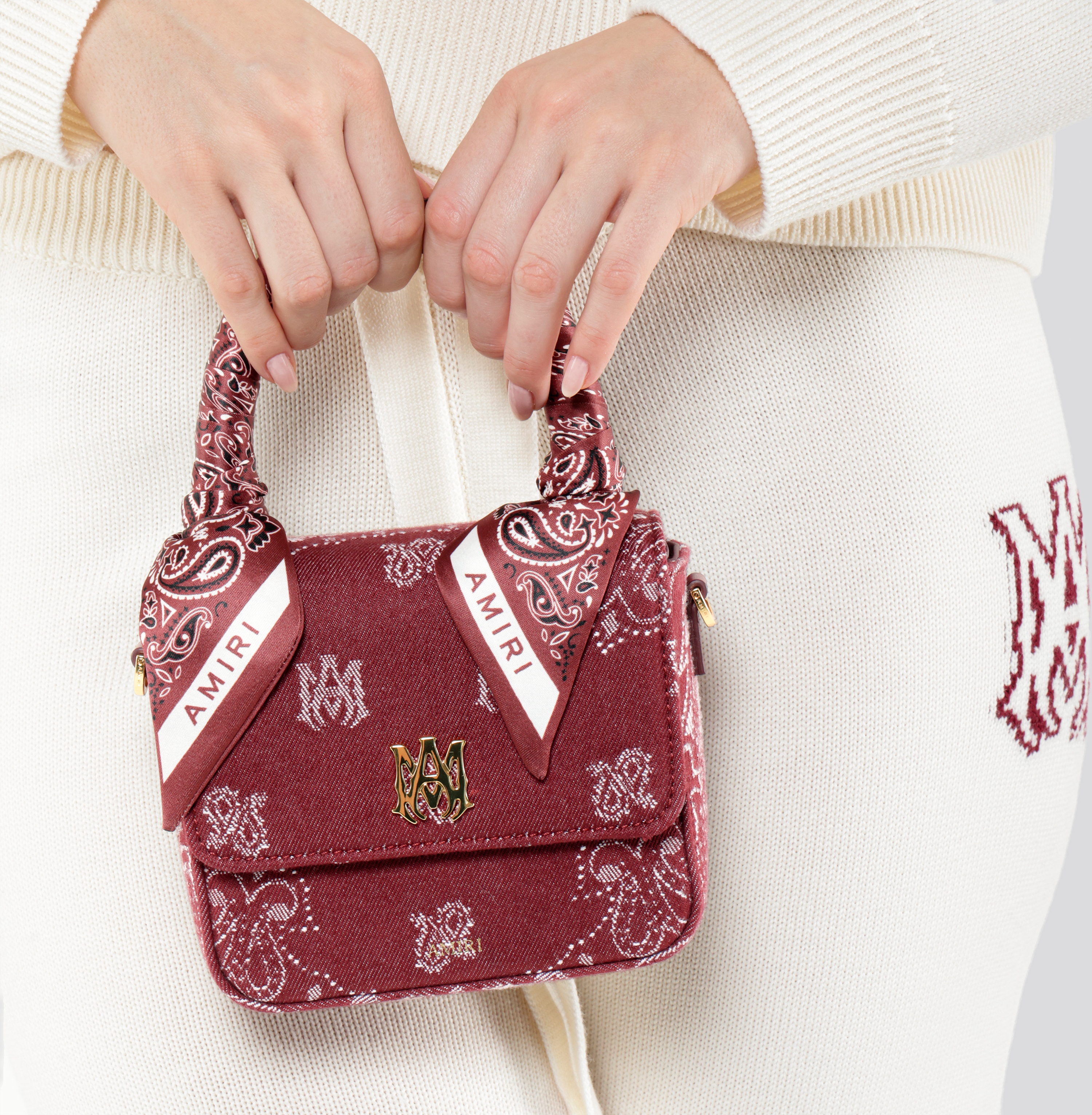 Cartera Rodo AMIRI Denim Bandana Micro Ma