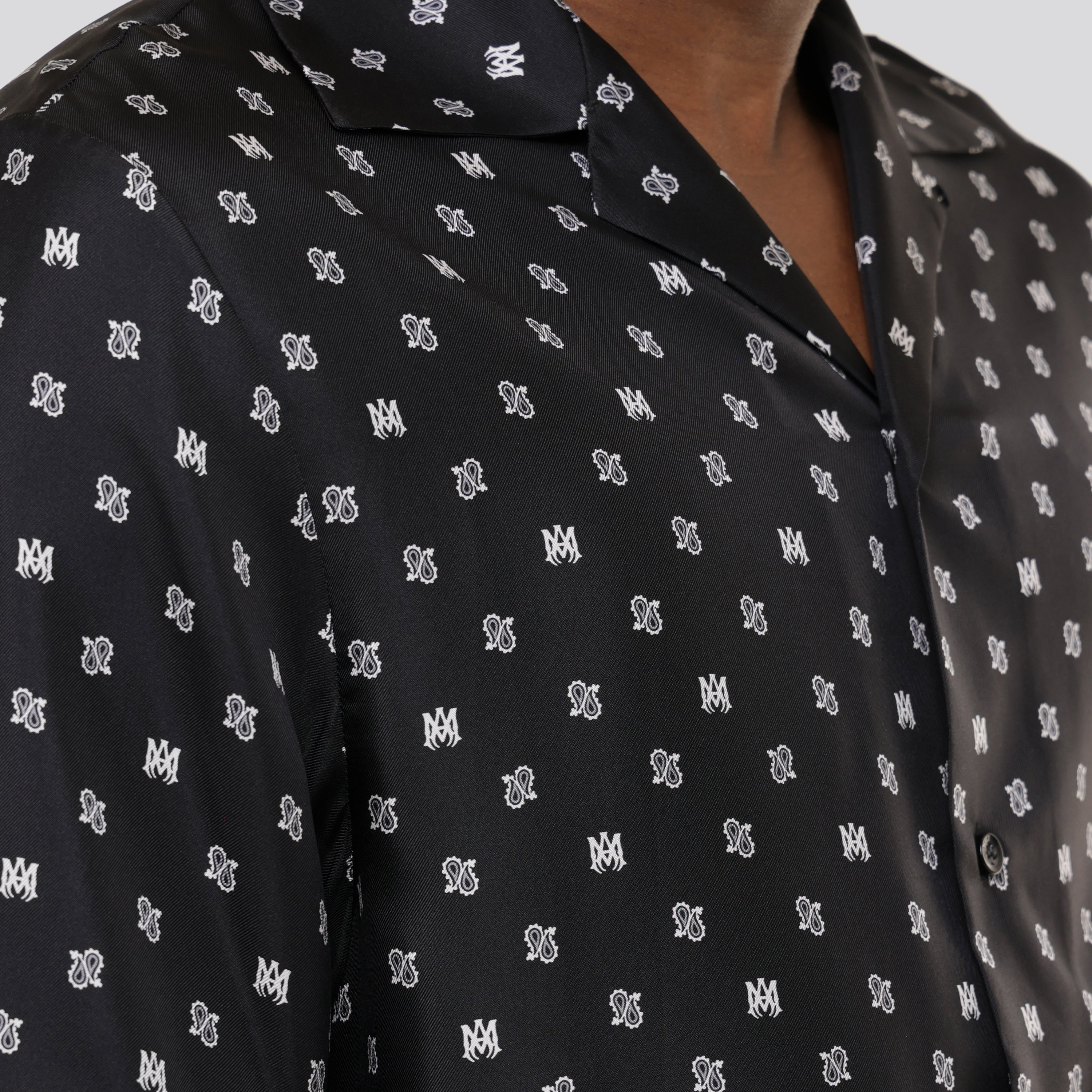 Camisa Negra AMIRI MA Paisley Bowling