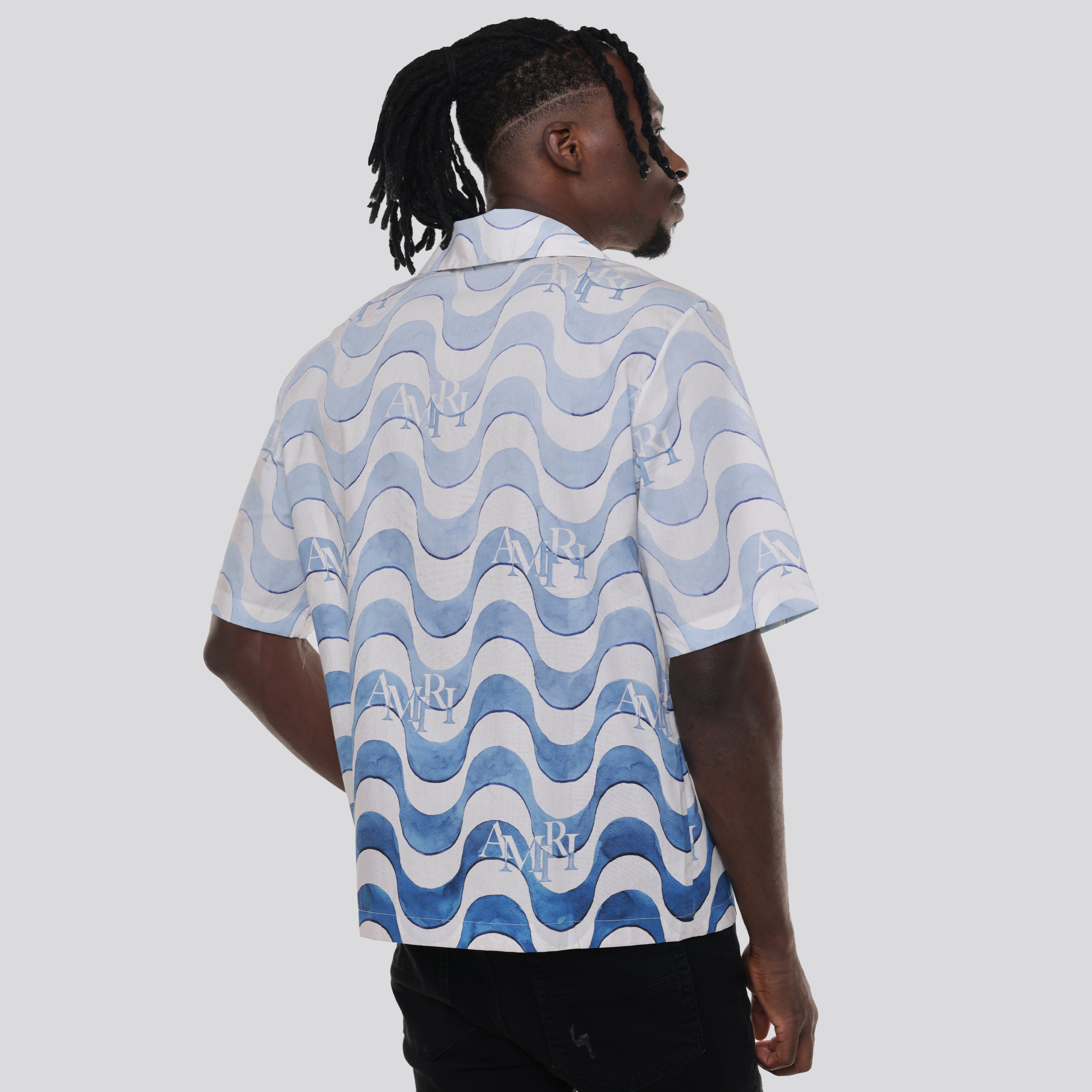 Camisa Azul AMIRI Staggered Wave