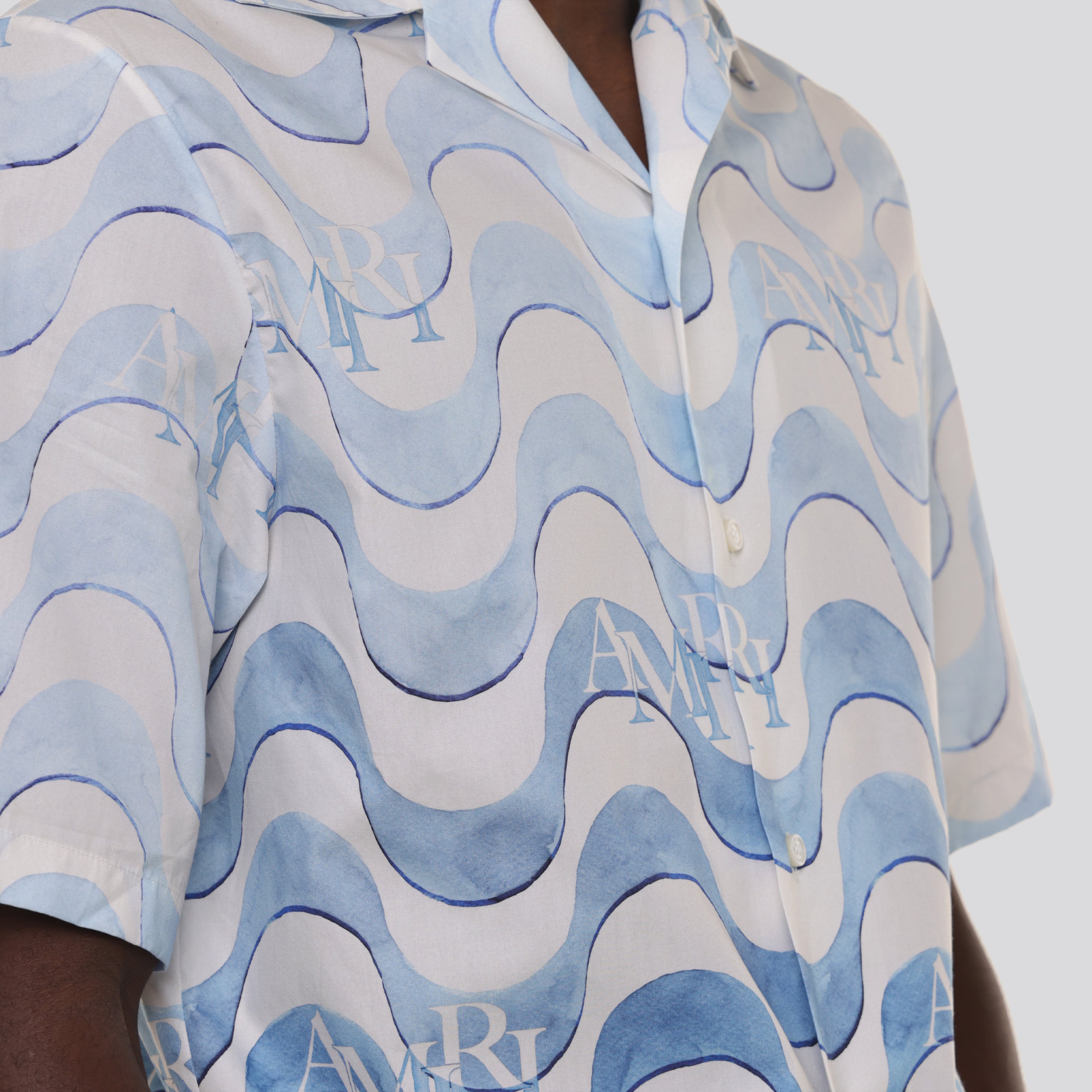 Camisa Azul AMIRI Staggered Wave