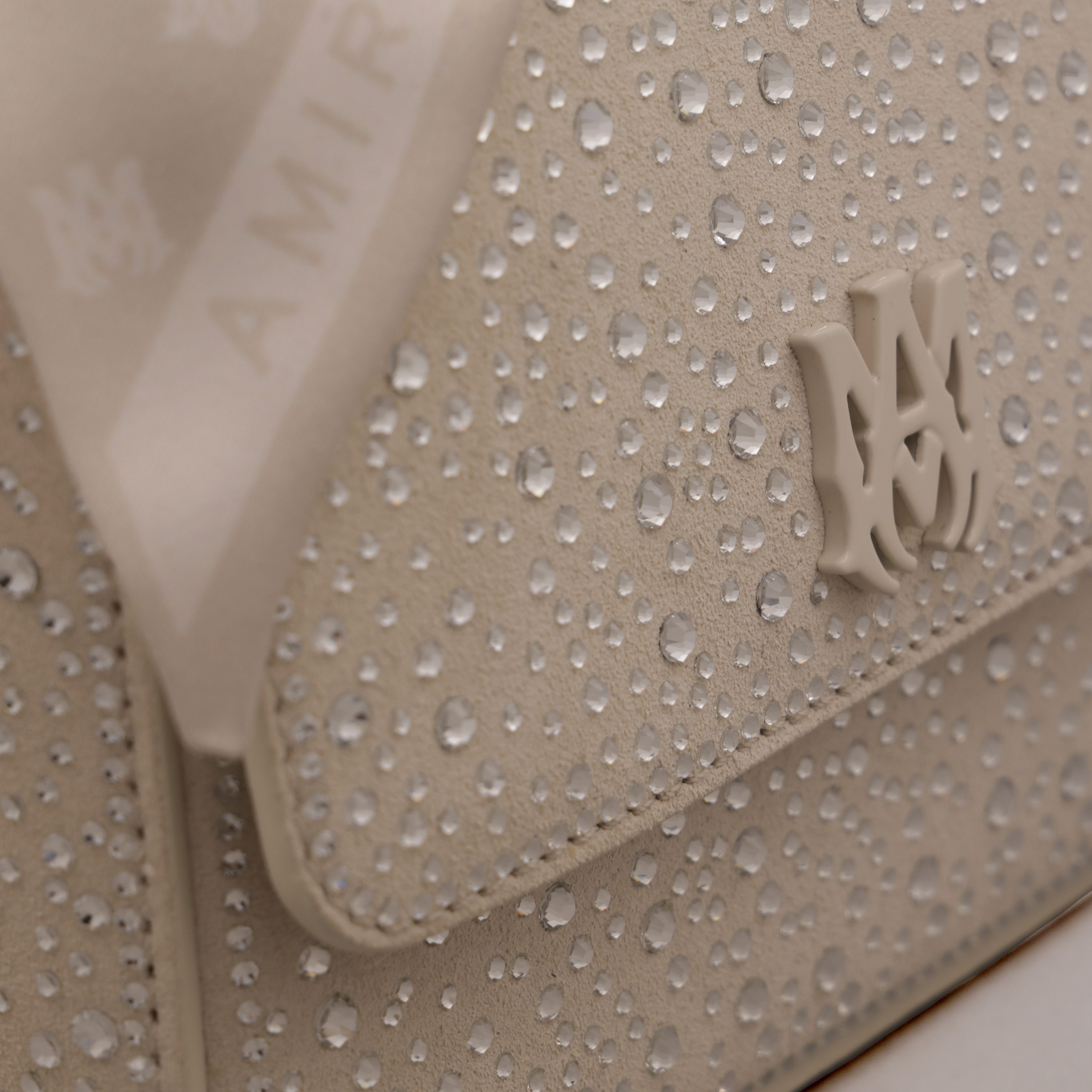 Cartera Beige AMIRI Crystal Micro Ma