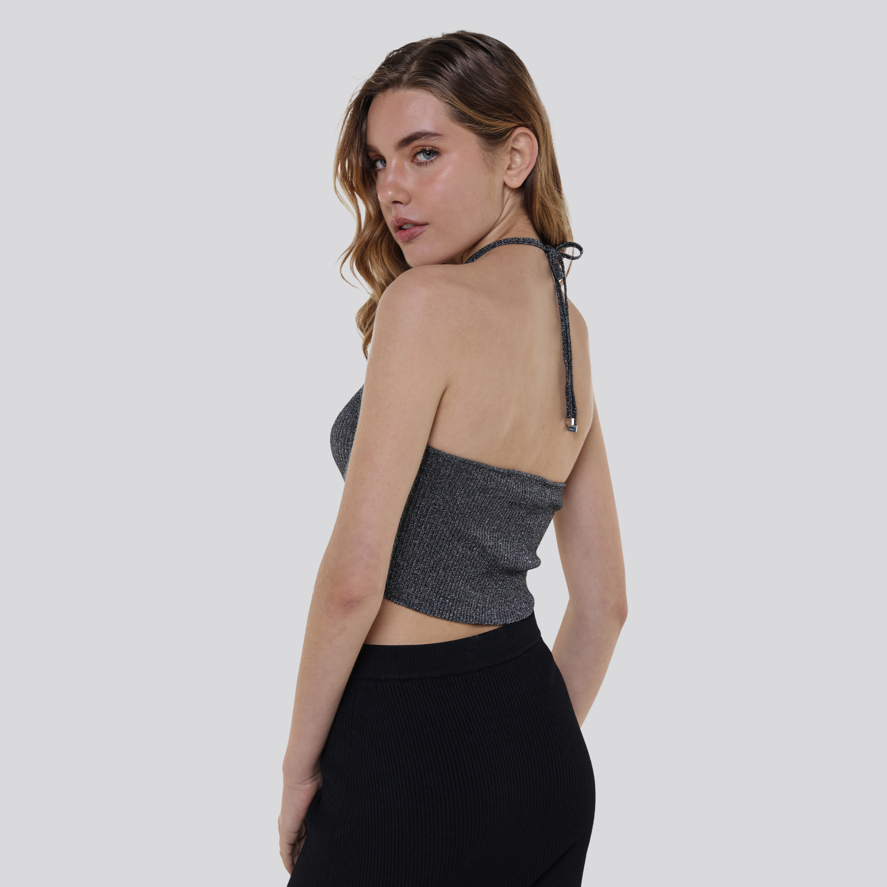 Top Negro AMIRI Lurex Halter