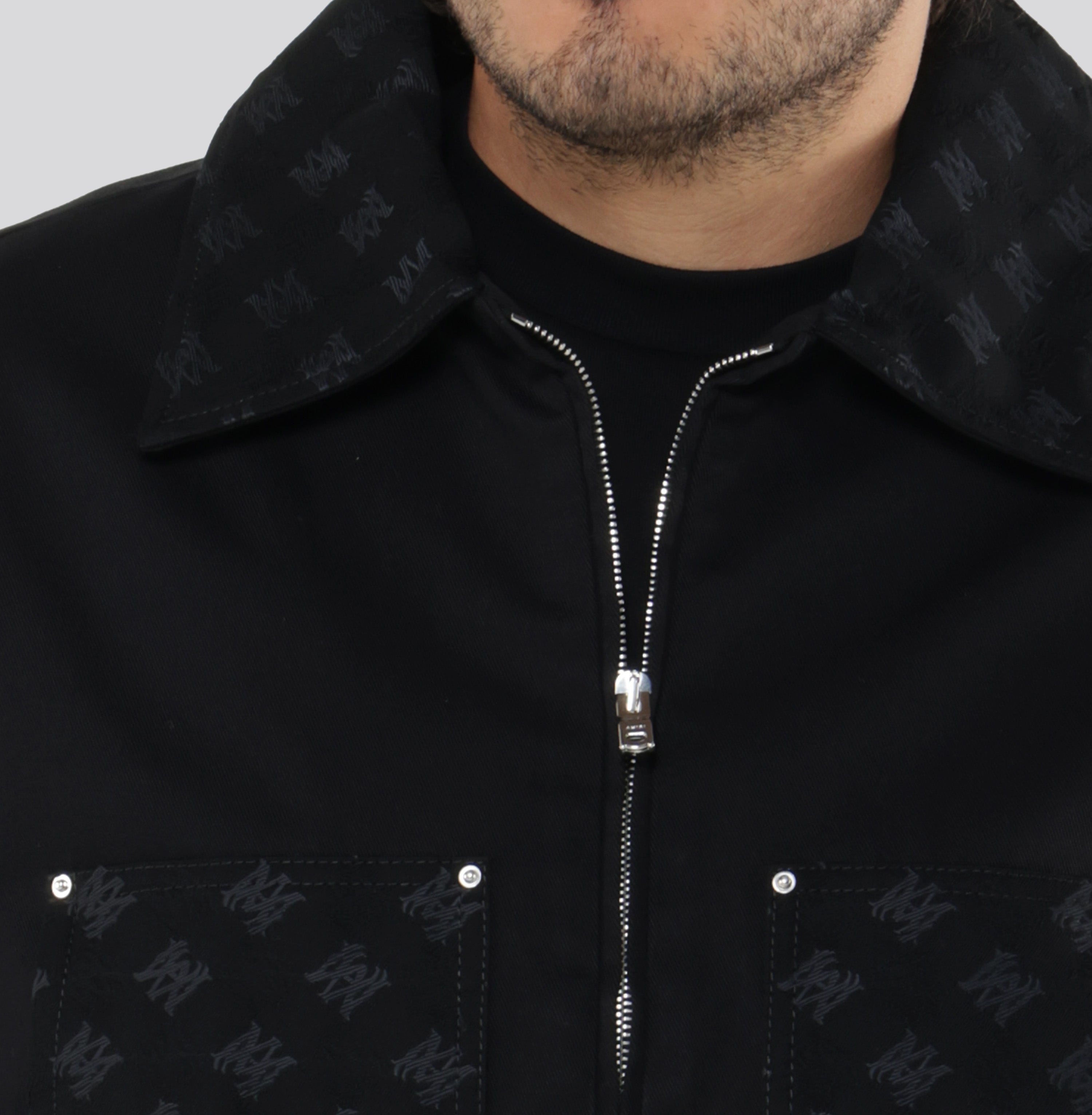Chaqueta Negra AMIRI MA Quad Jacquard Work Jacket