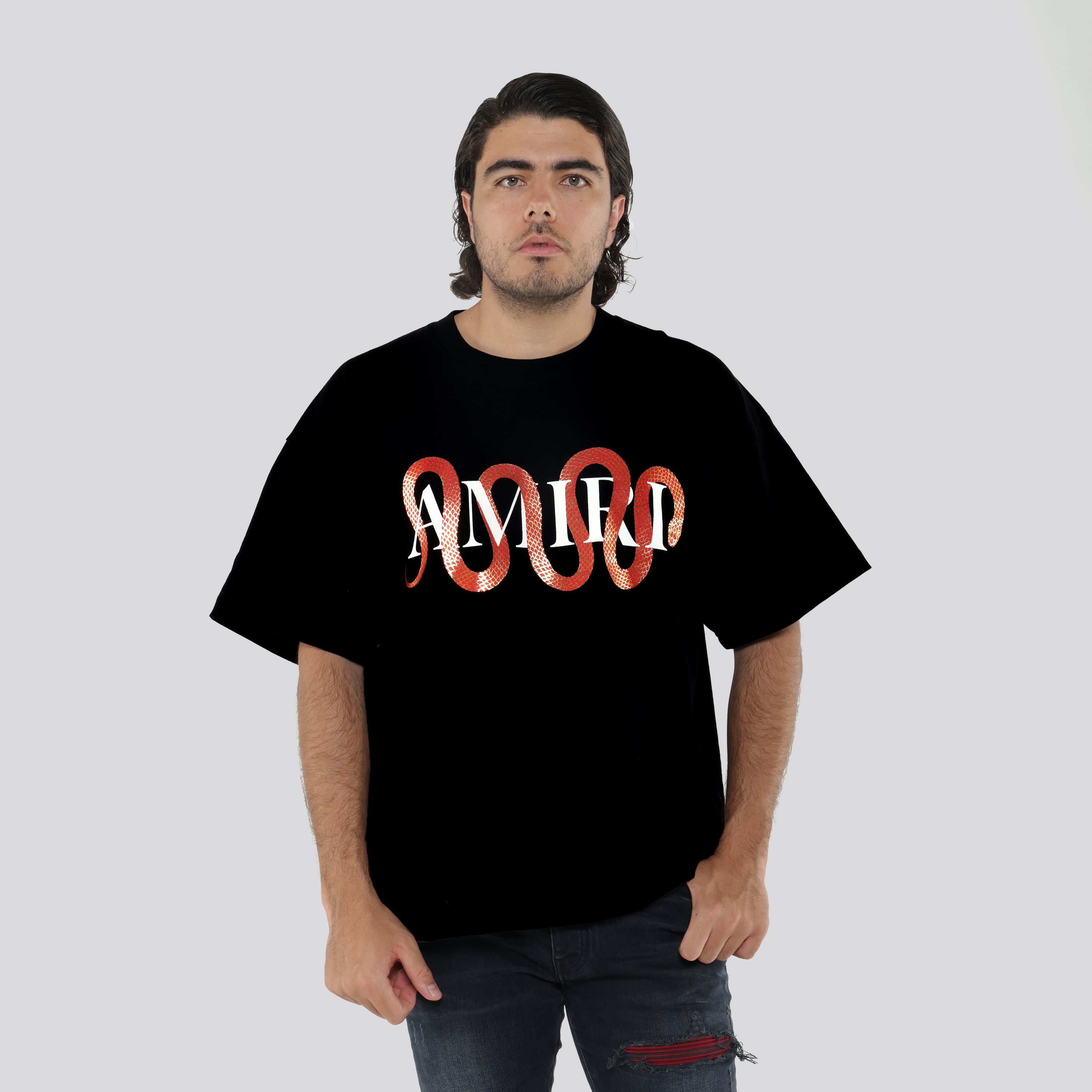 Camiseta Negra AMIRI Snake