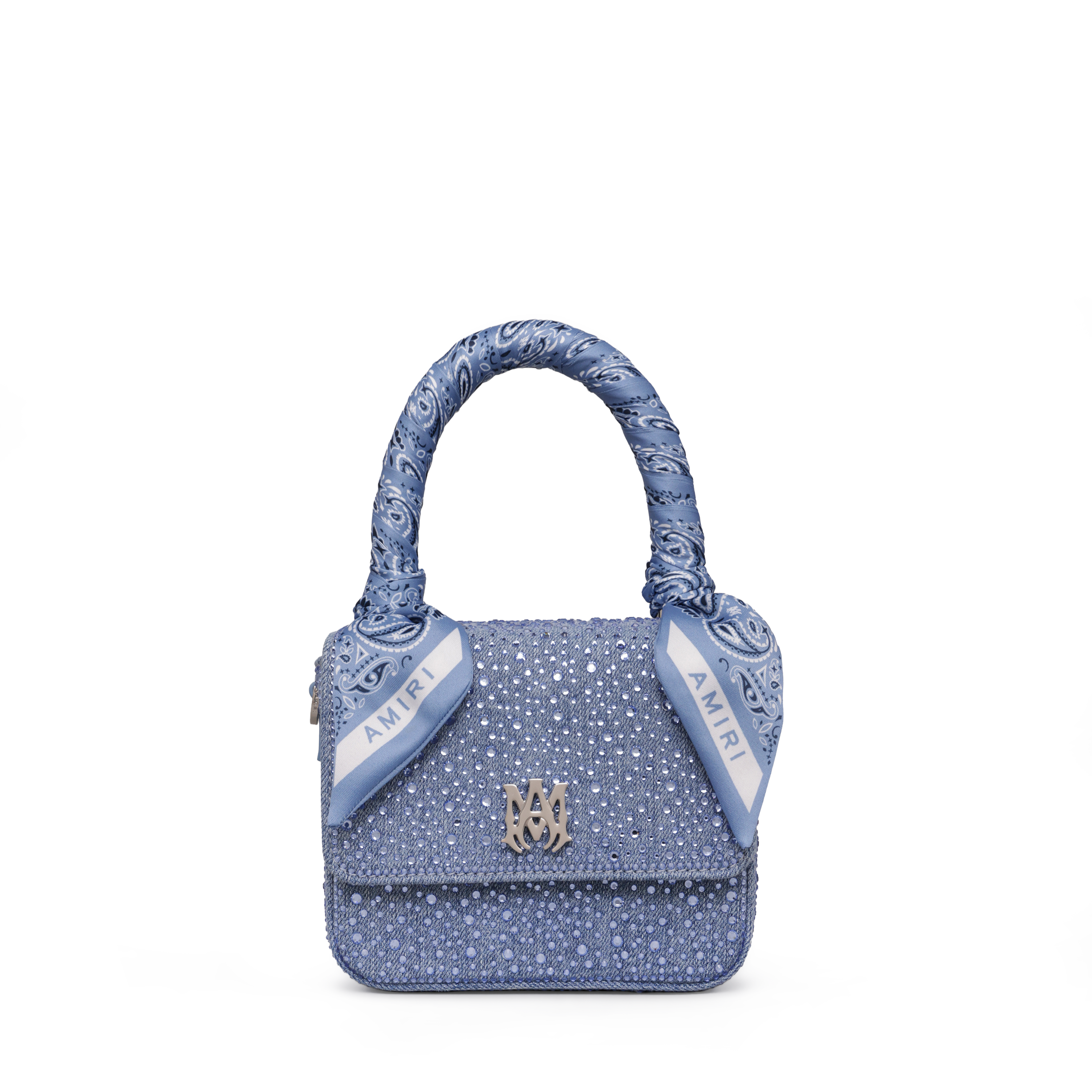 Cartera Azul AMIRI Crystal Denim Micro Ma
