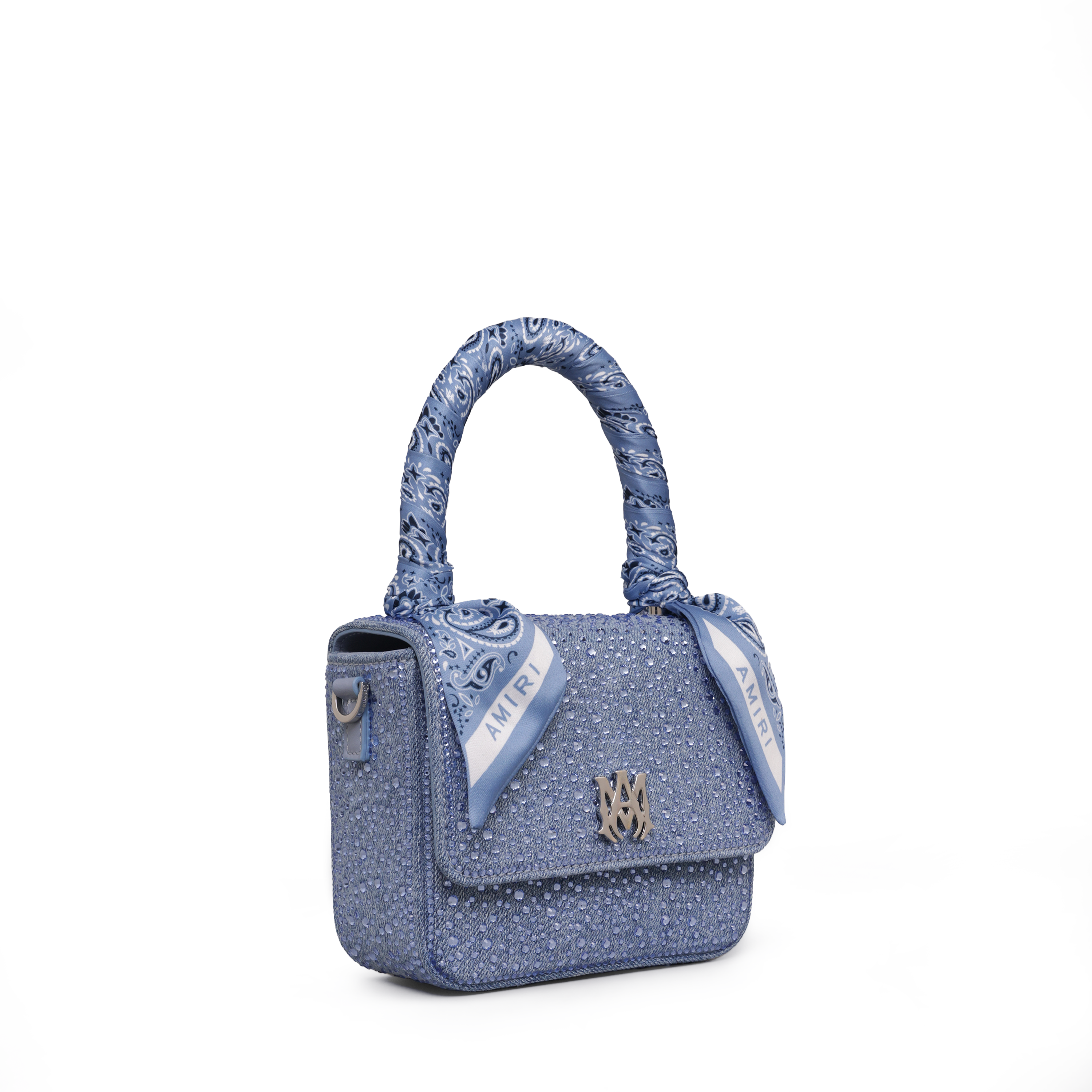 Cartera Azul AMIRI Crystal Denim Micro Ma