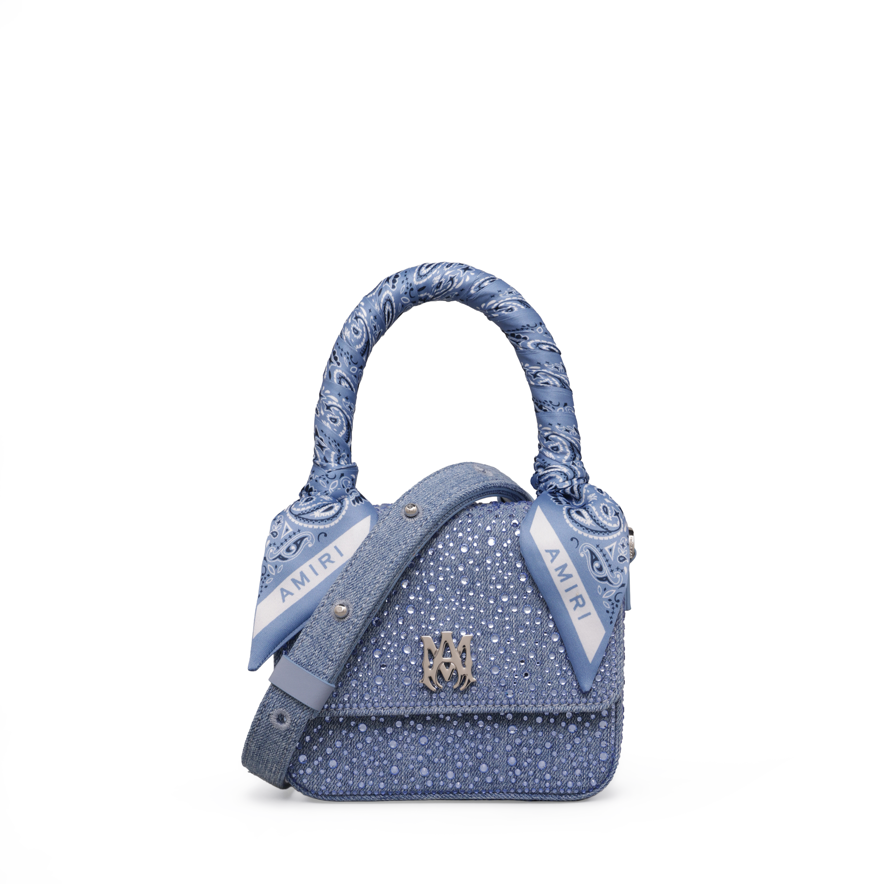 Cartera Azul AMIRI Crystal Denim Micro Ma