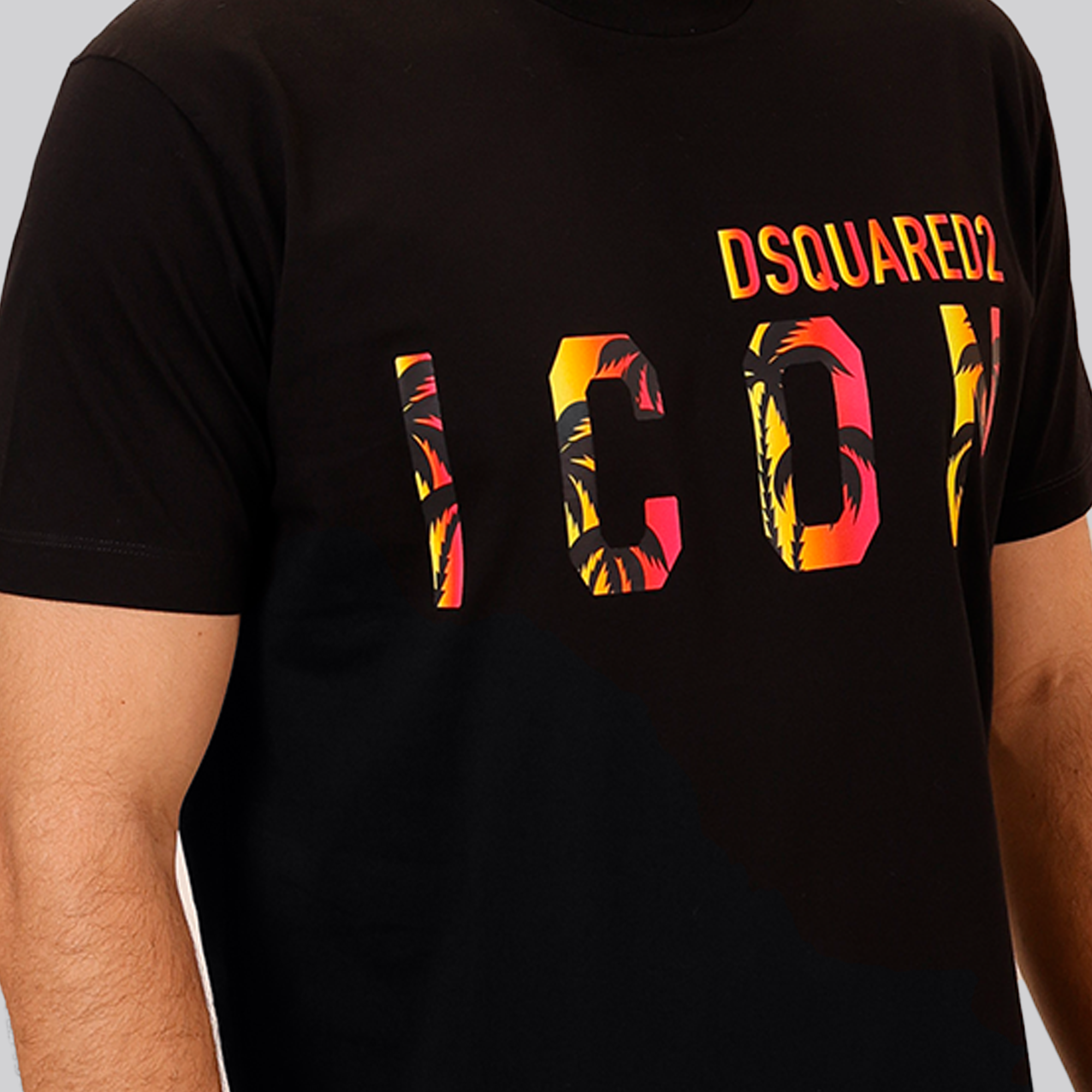 Camiseta Negra Multicolor Dsquared2 Icon