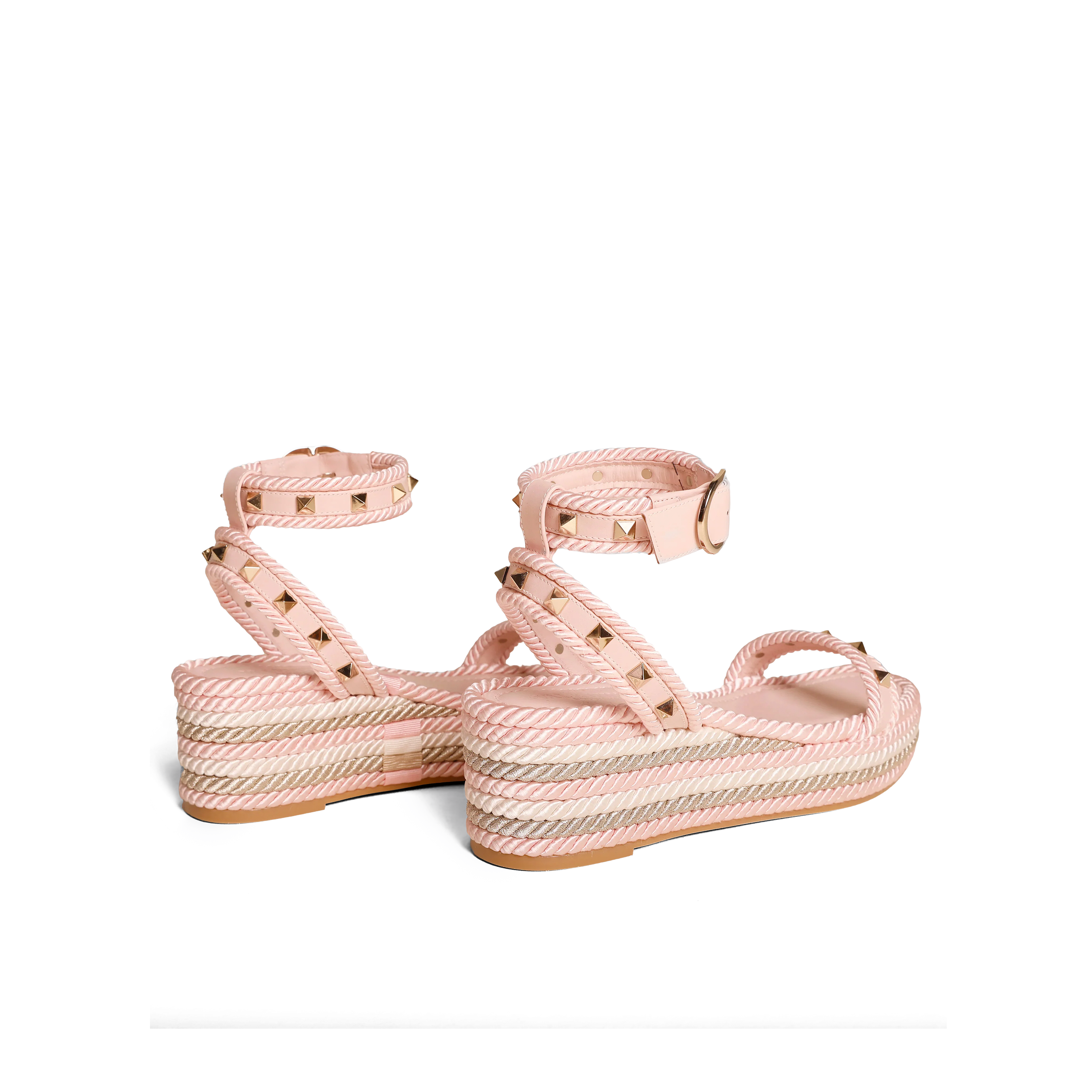Sandalias Plataforma Rosada Valentino Rockstud