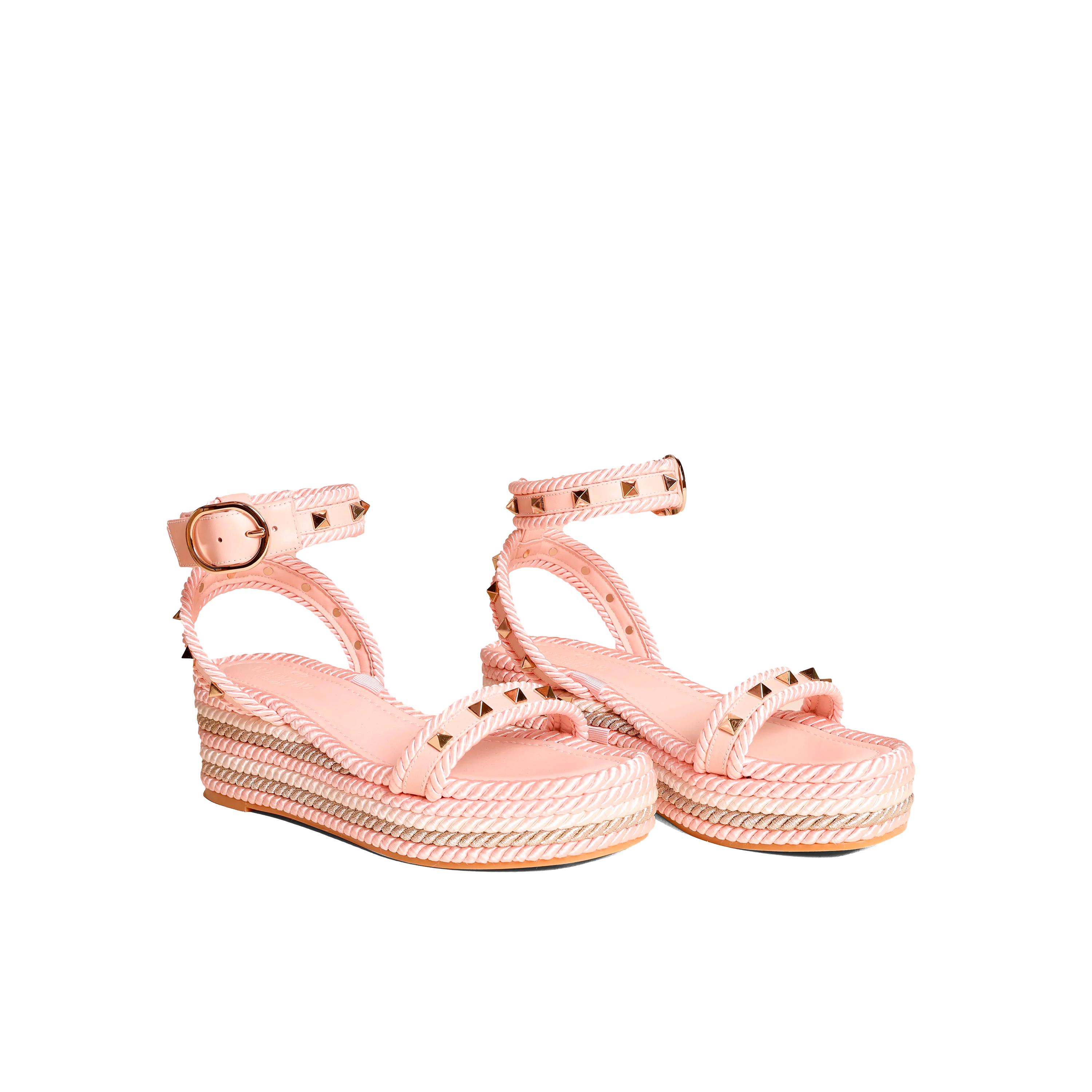 Sandalias Plataforma Rosada Valentino Rockstud