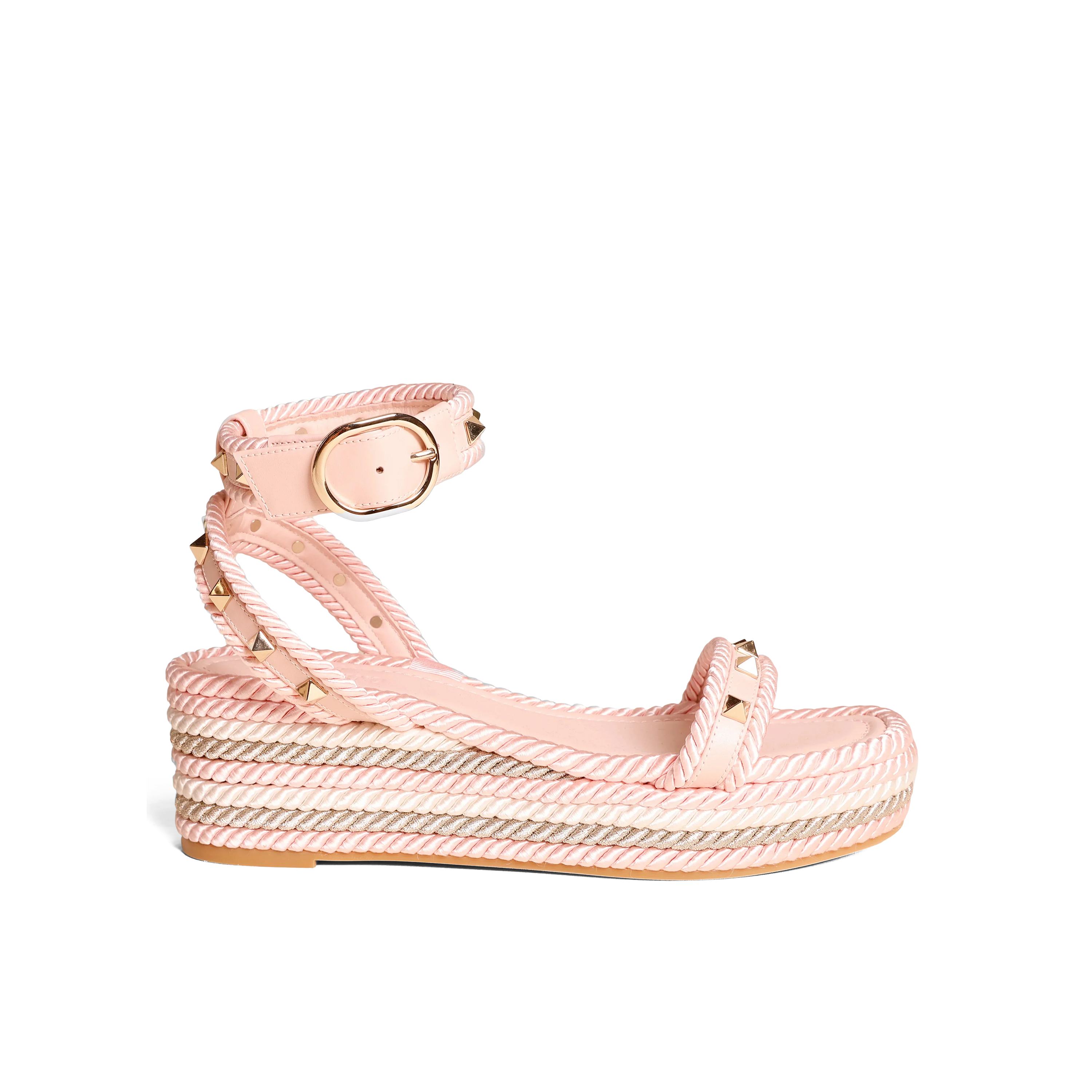 Sandalias Plataforma Rosada Valentino Rockstud