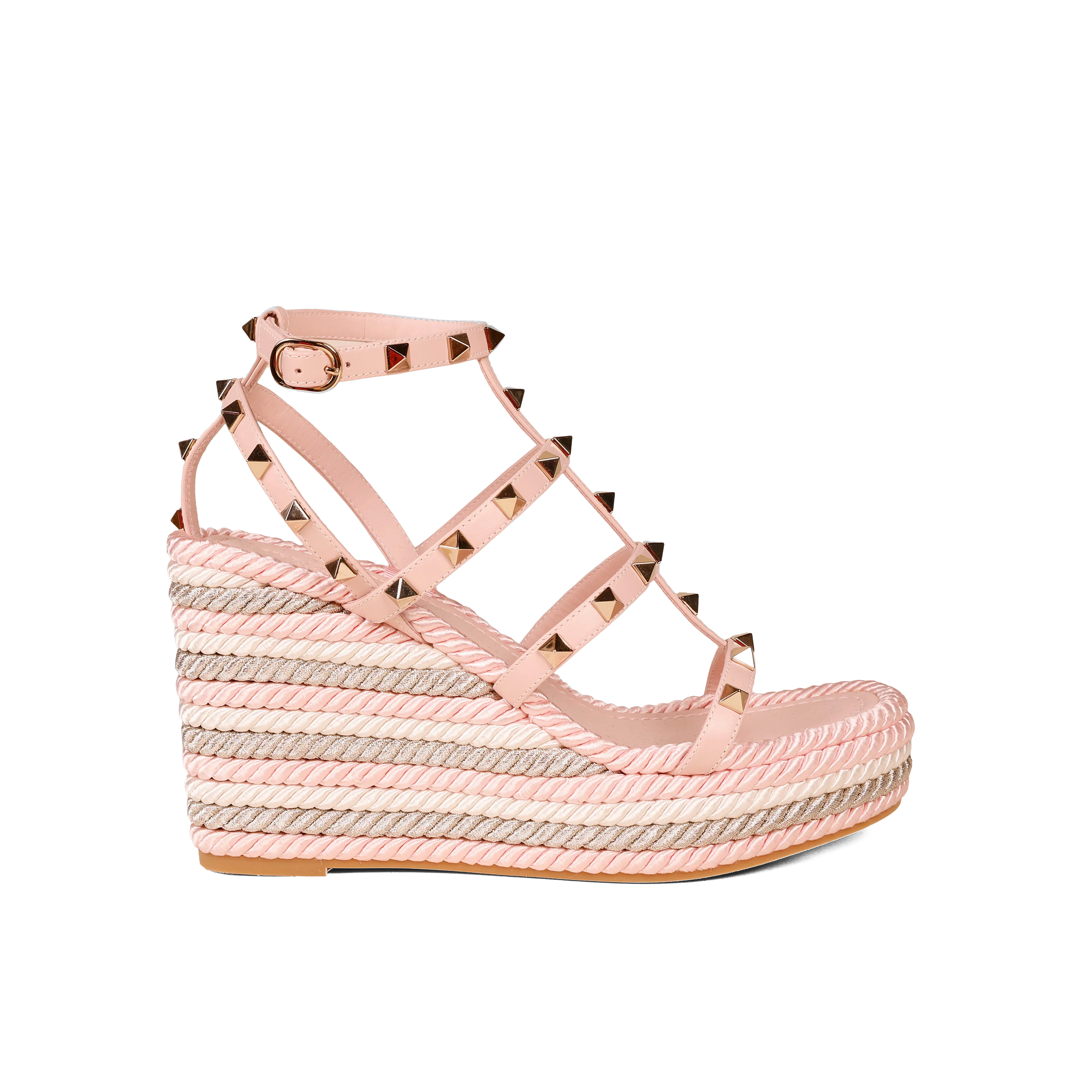 Sandalias de Plataforma Rosadas Claro Valentino Wedge 95 mm