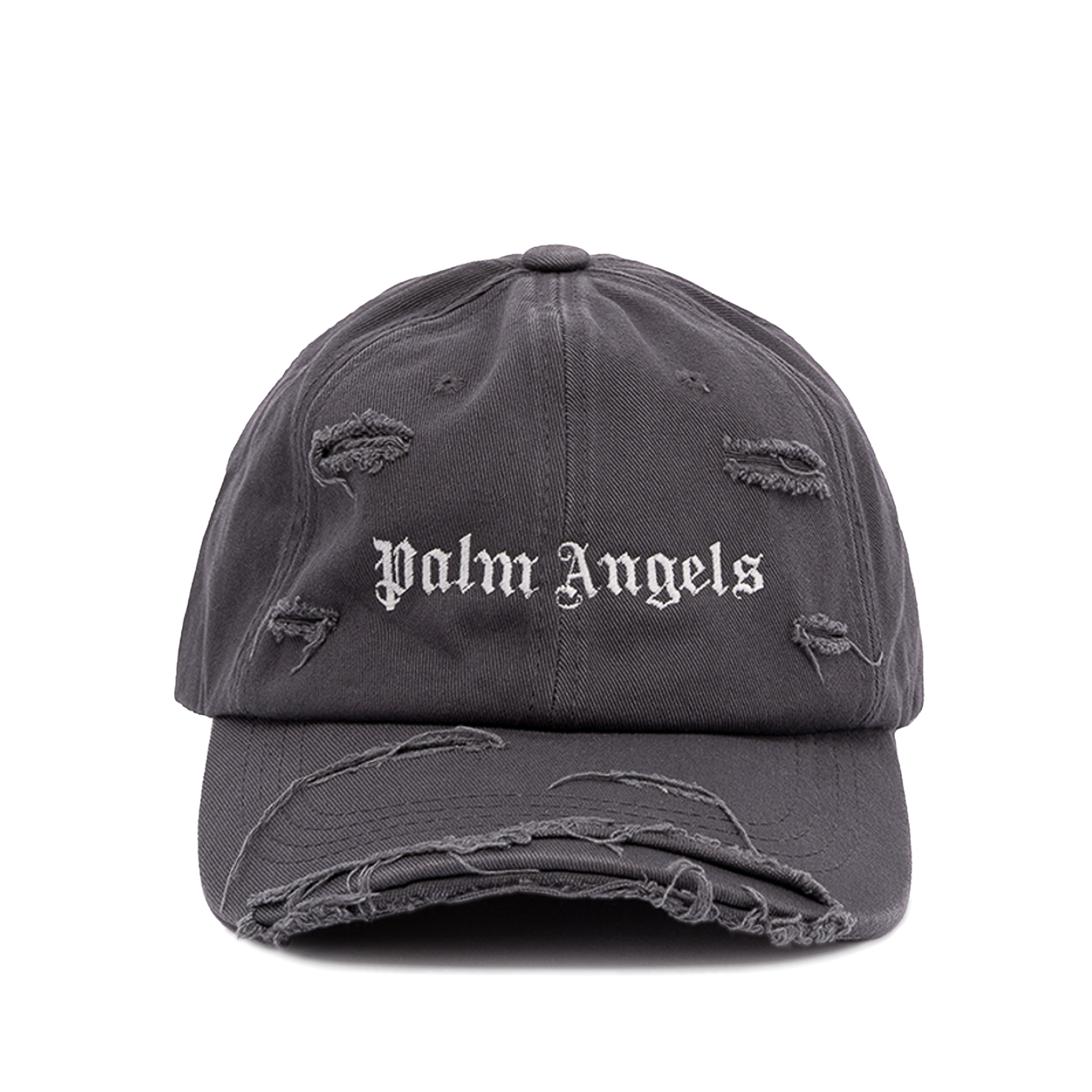 Gorra Gris Palm Angels Logo Ripped