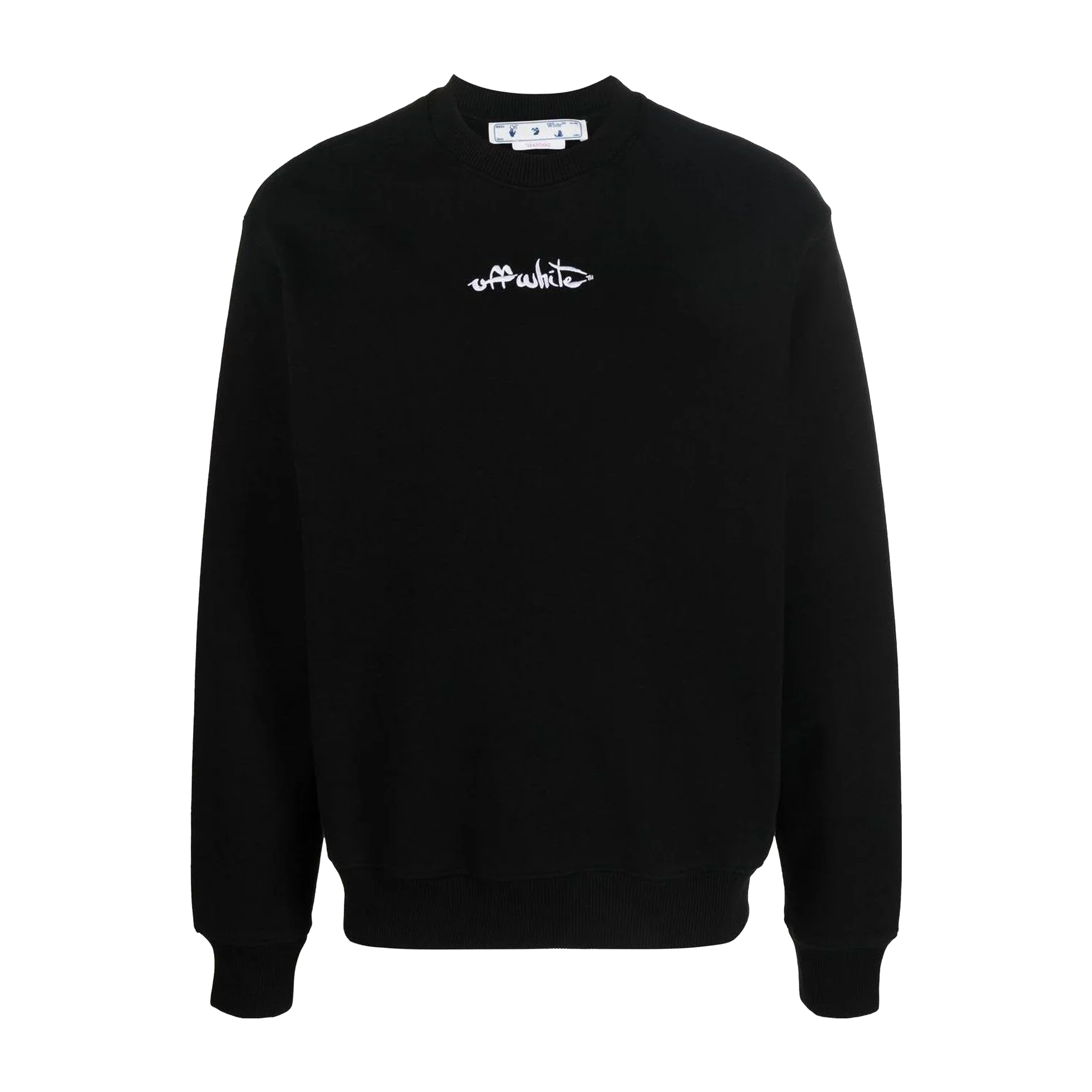 Buzo Negro Off-White Embroidered Logo