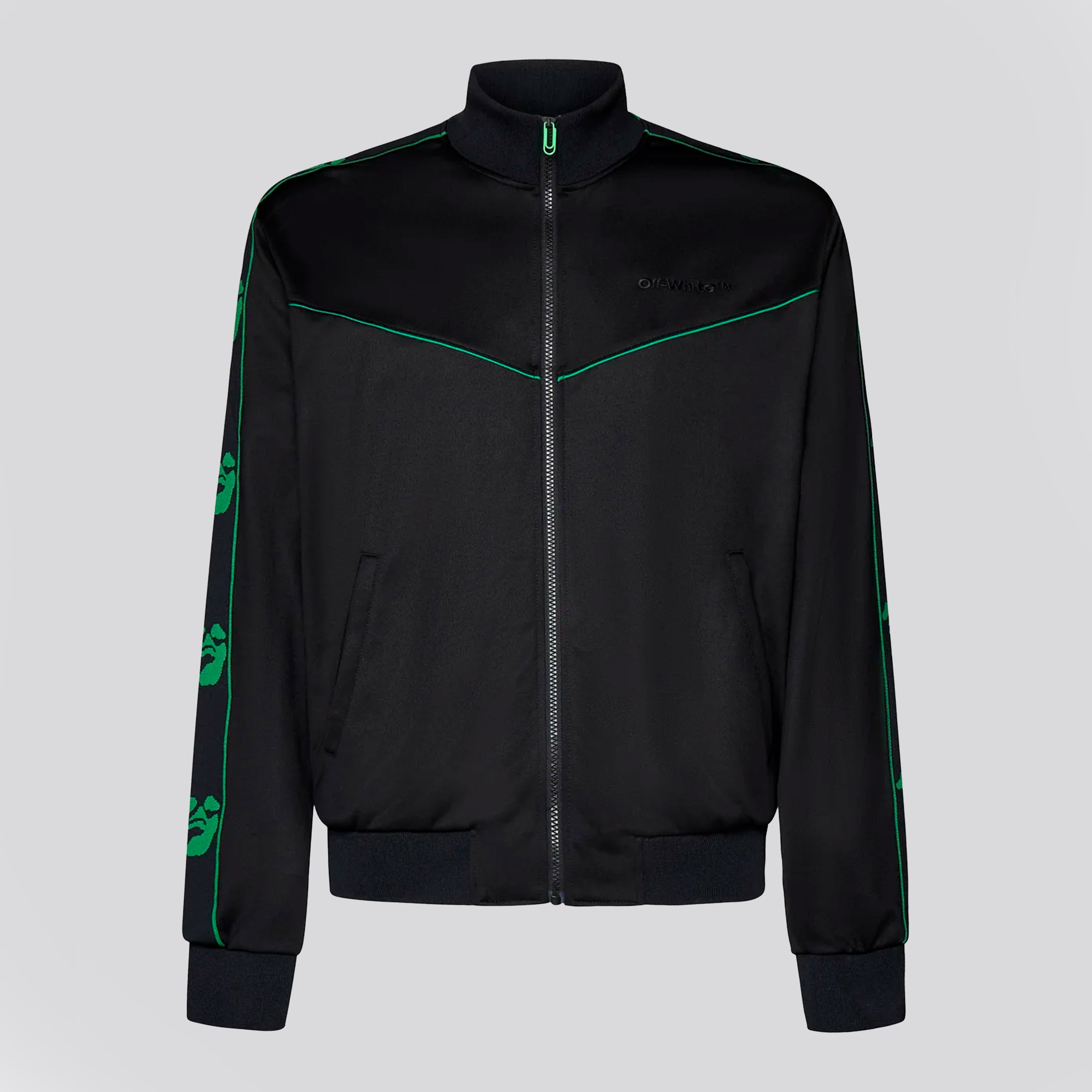 Chaqueta Negra con Banda Off-White
