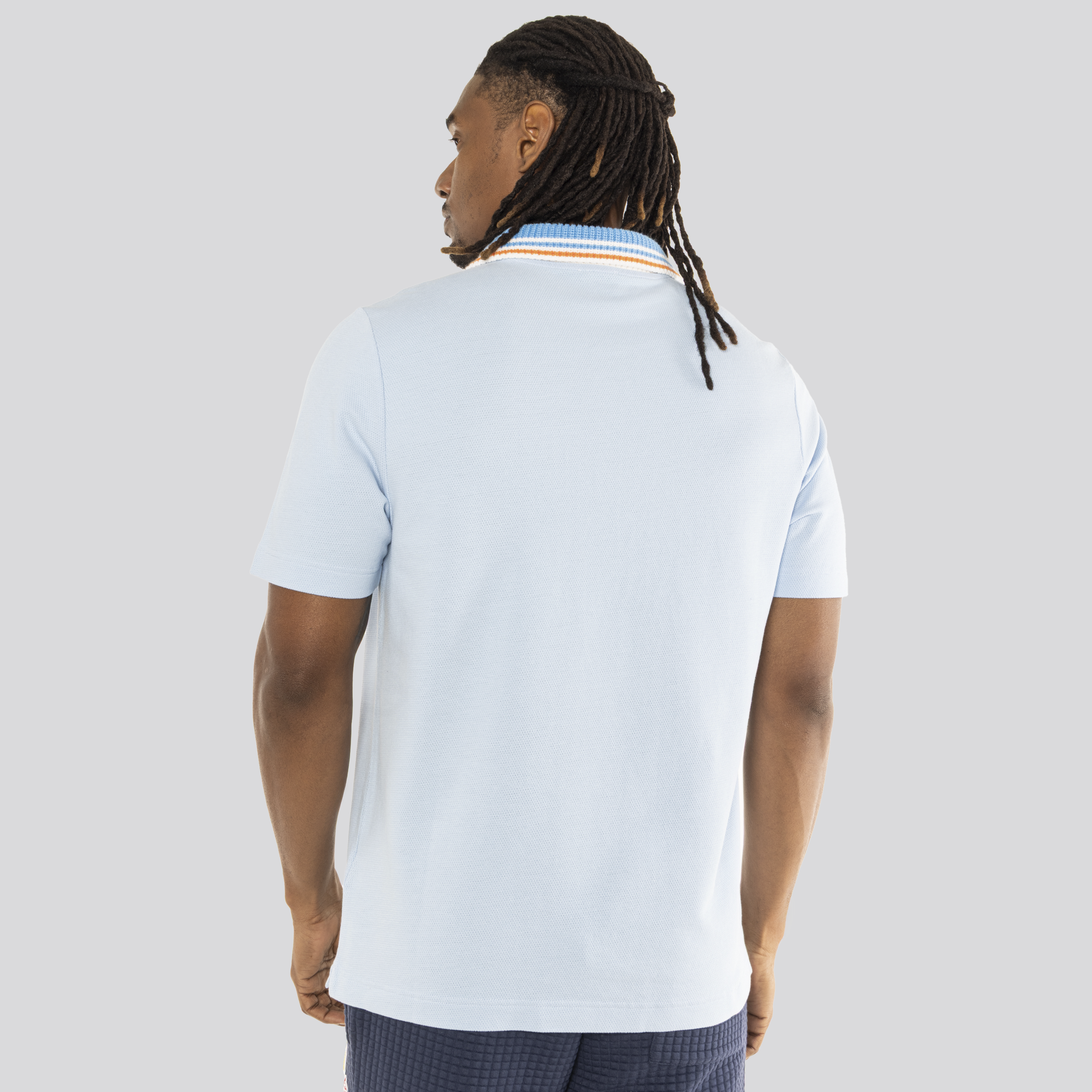 Camiseta Tipo Polo Celeste Casablanca Knit Collar