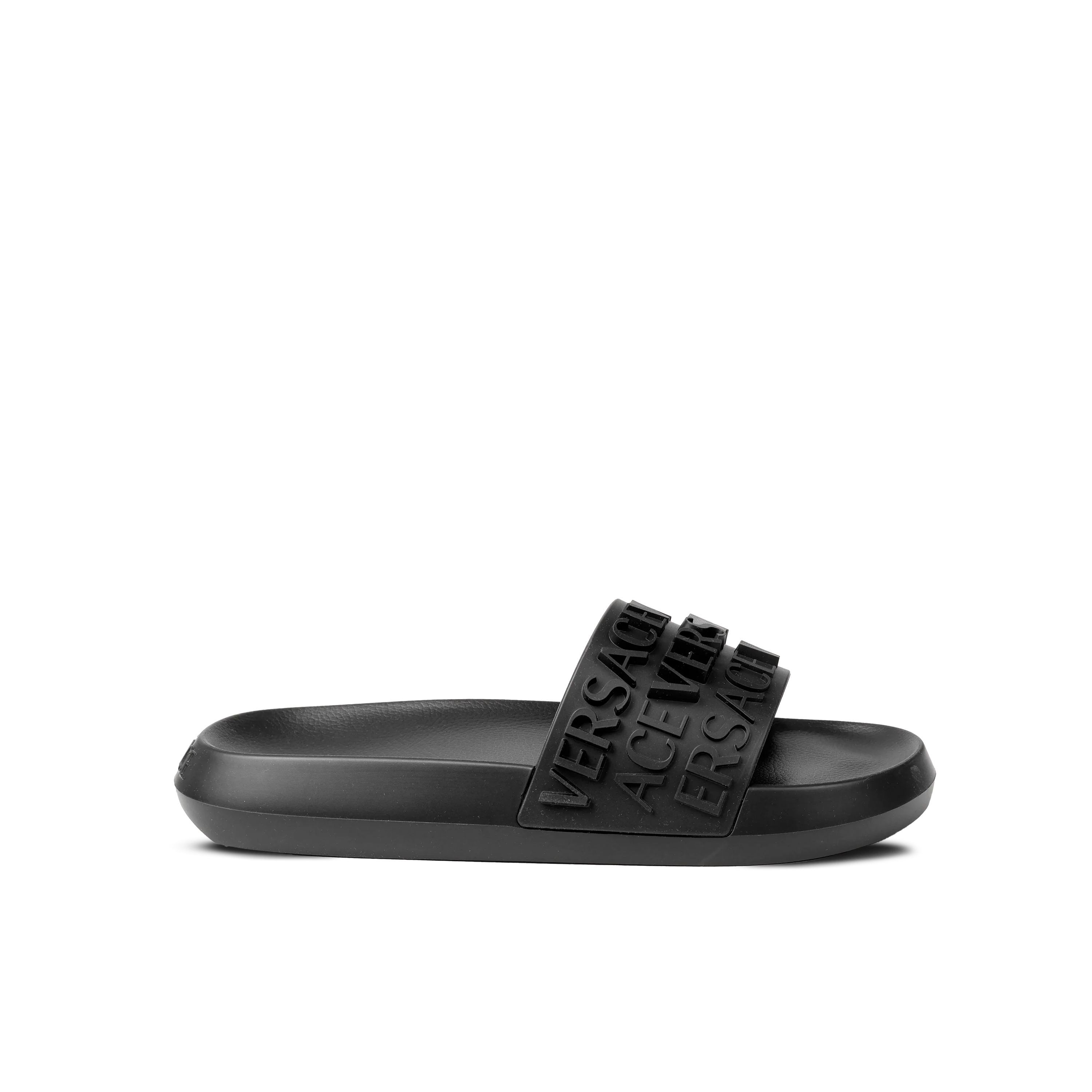 Sandalias Negras Versace Multilogo