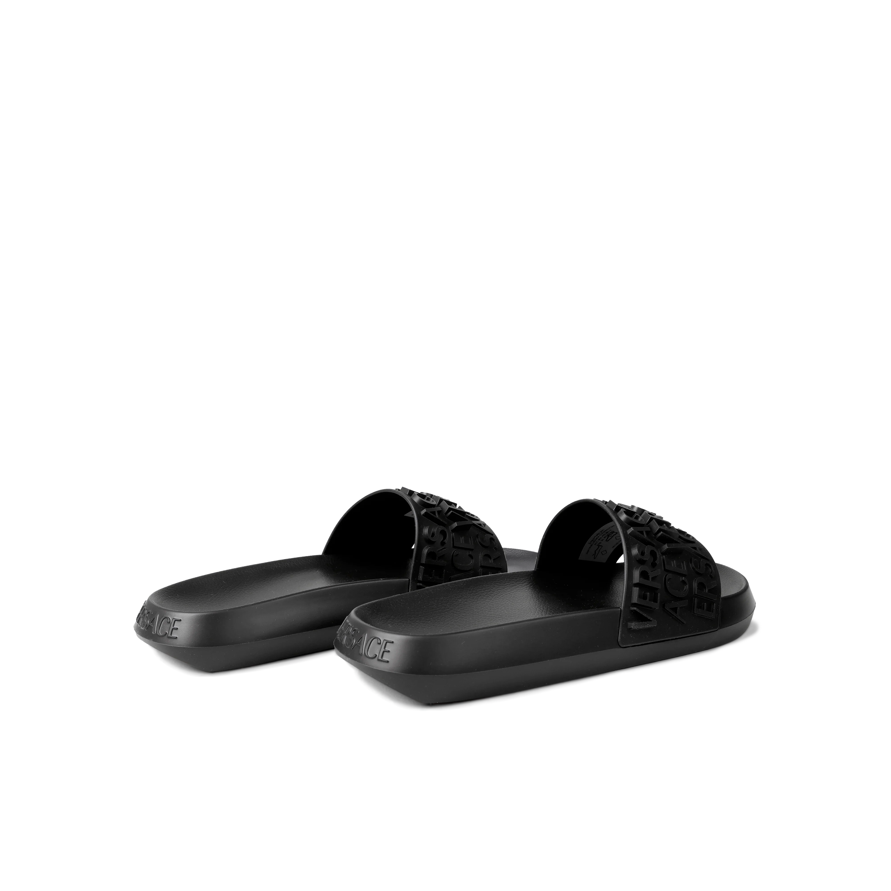 Sandalias Negras Versace Multilogo