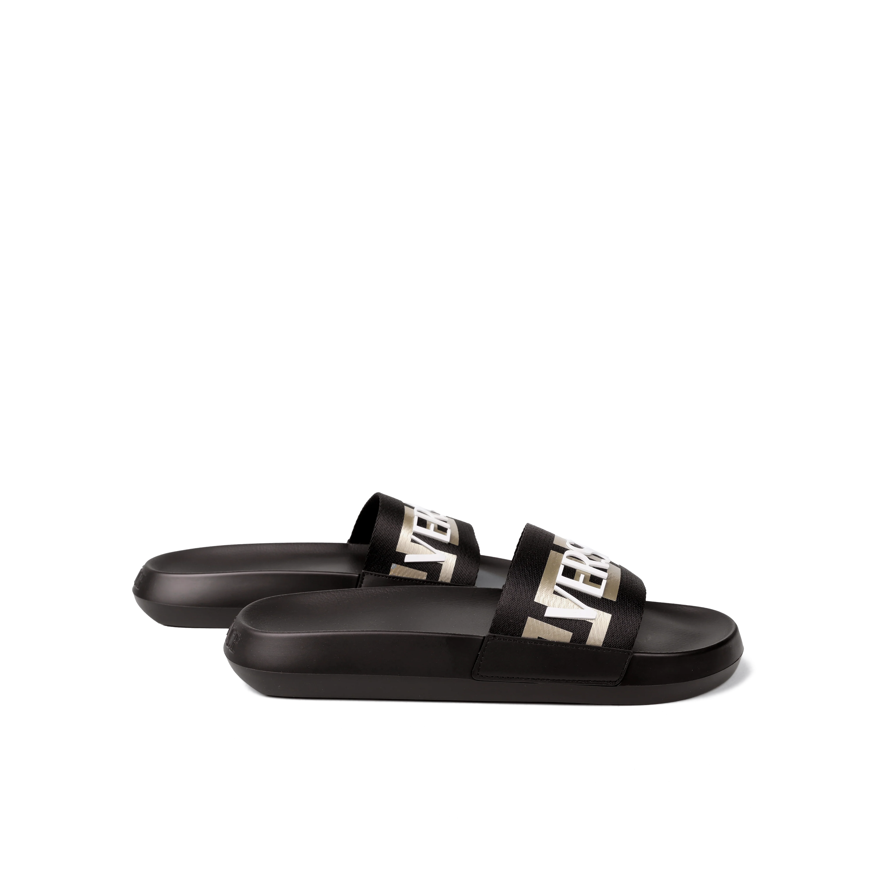 Sandalias Negras Versace Gold Greca