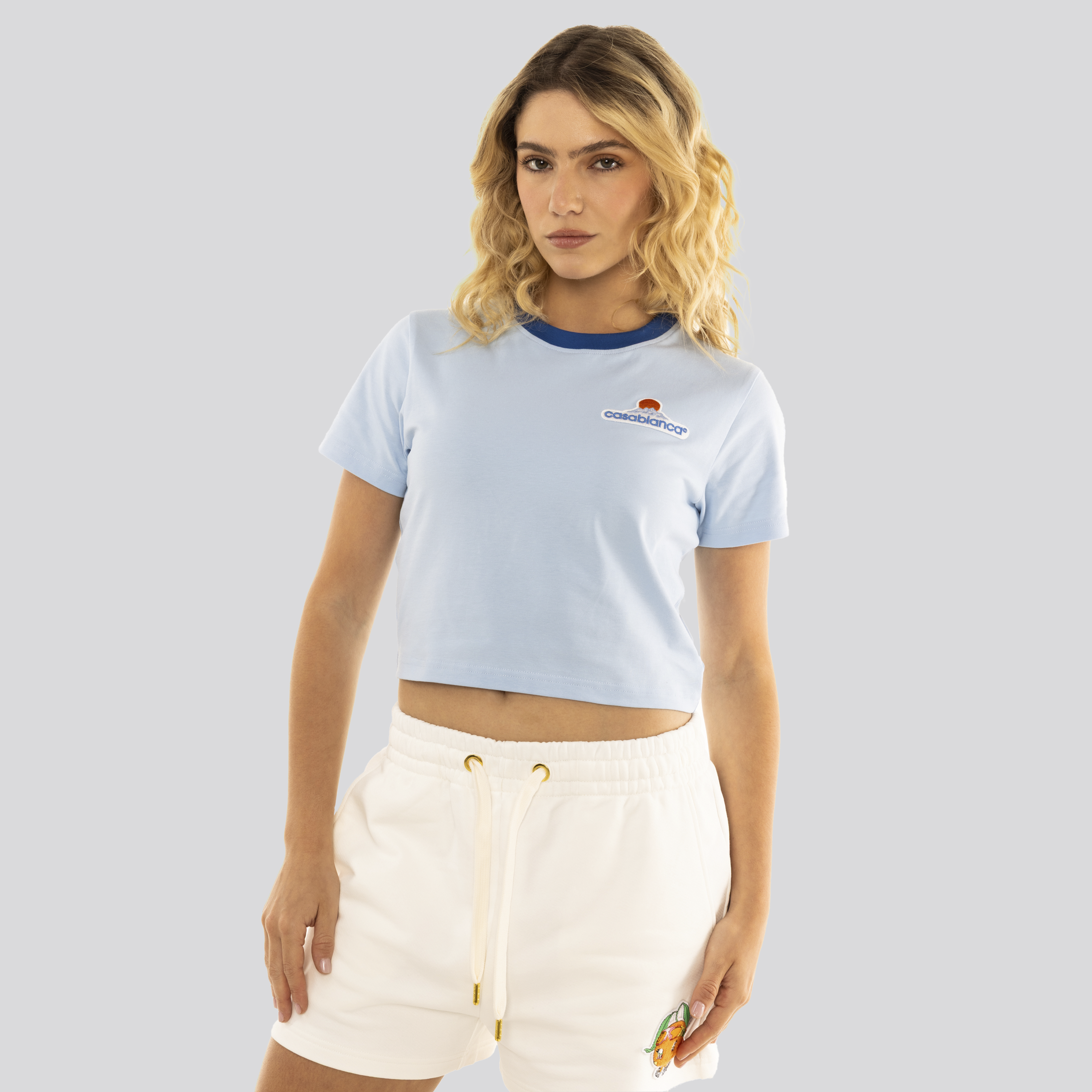 Camiseta Celeste Casablanca Montagne Patch