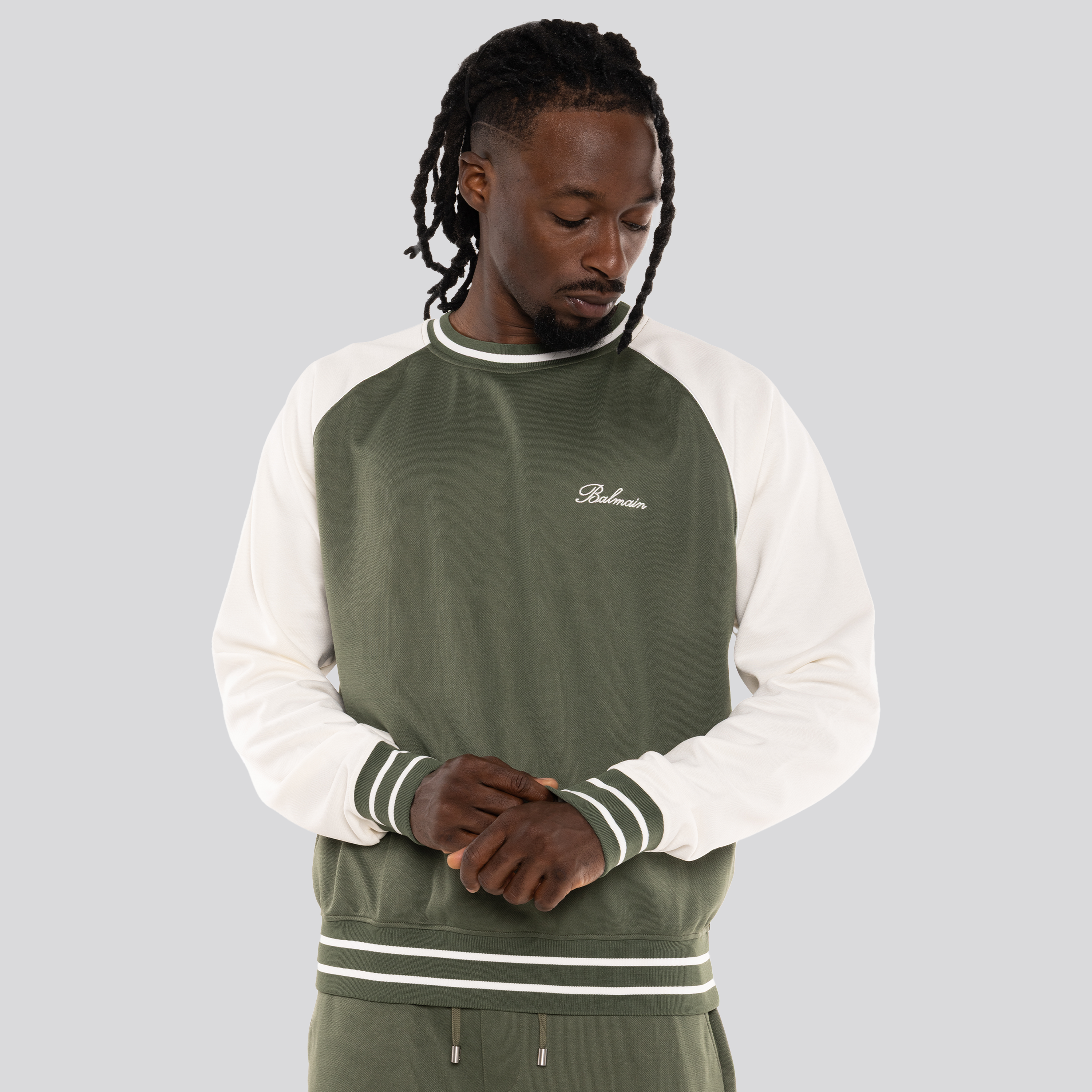 Buzo Verde Balmain Sign Logo