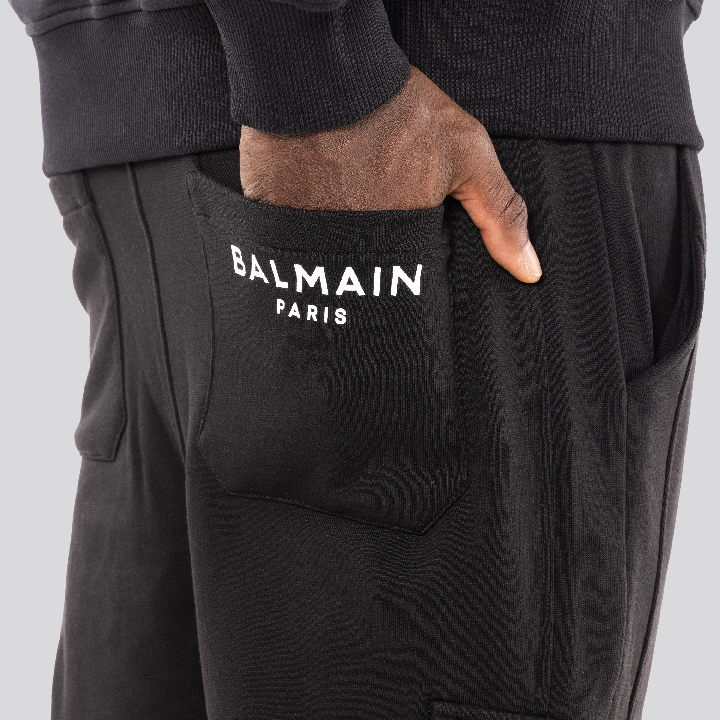 Sudadera Negra Balmain Print