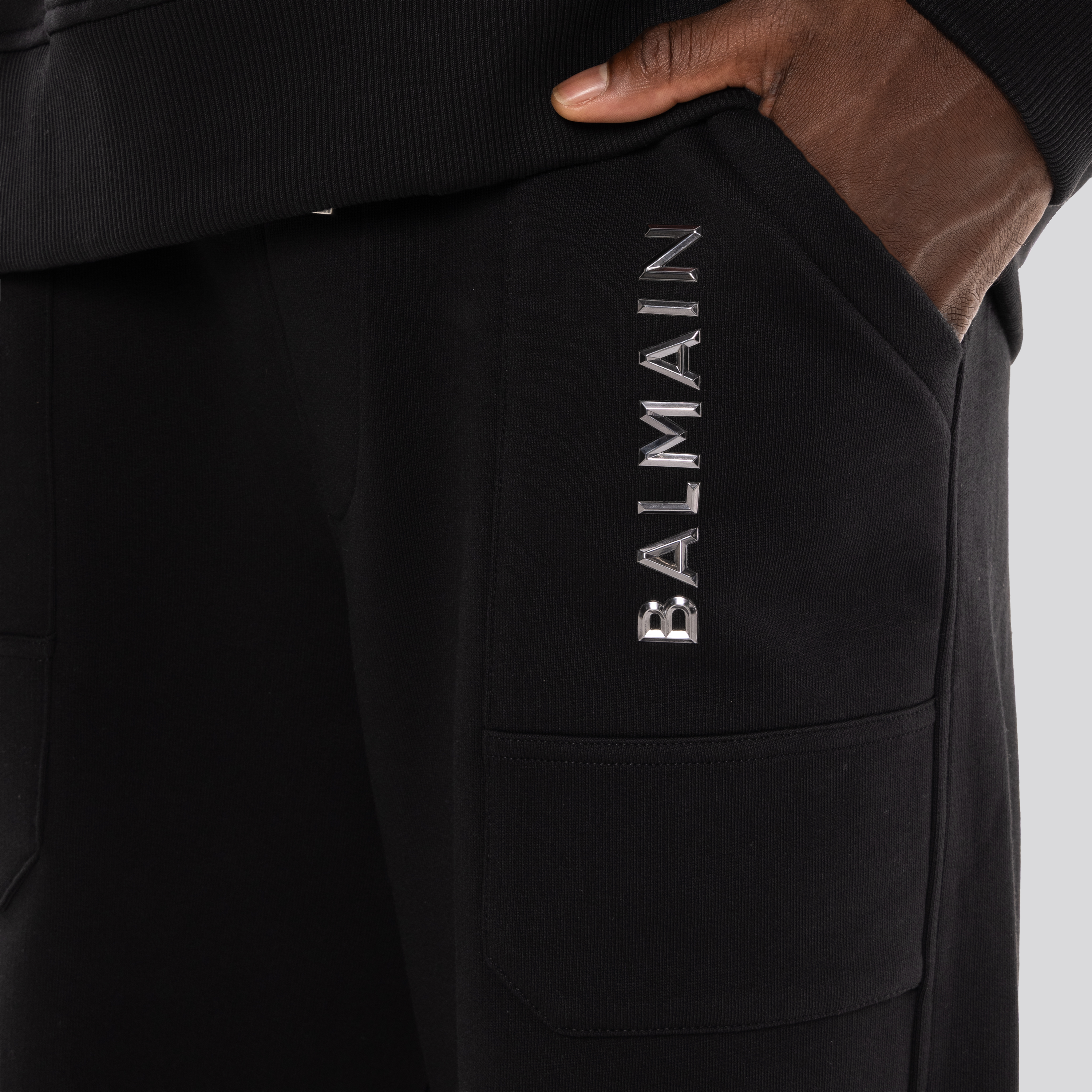 Sudadera Negra Balmain Laminato