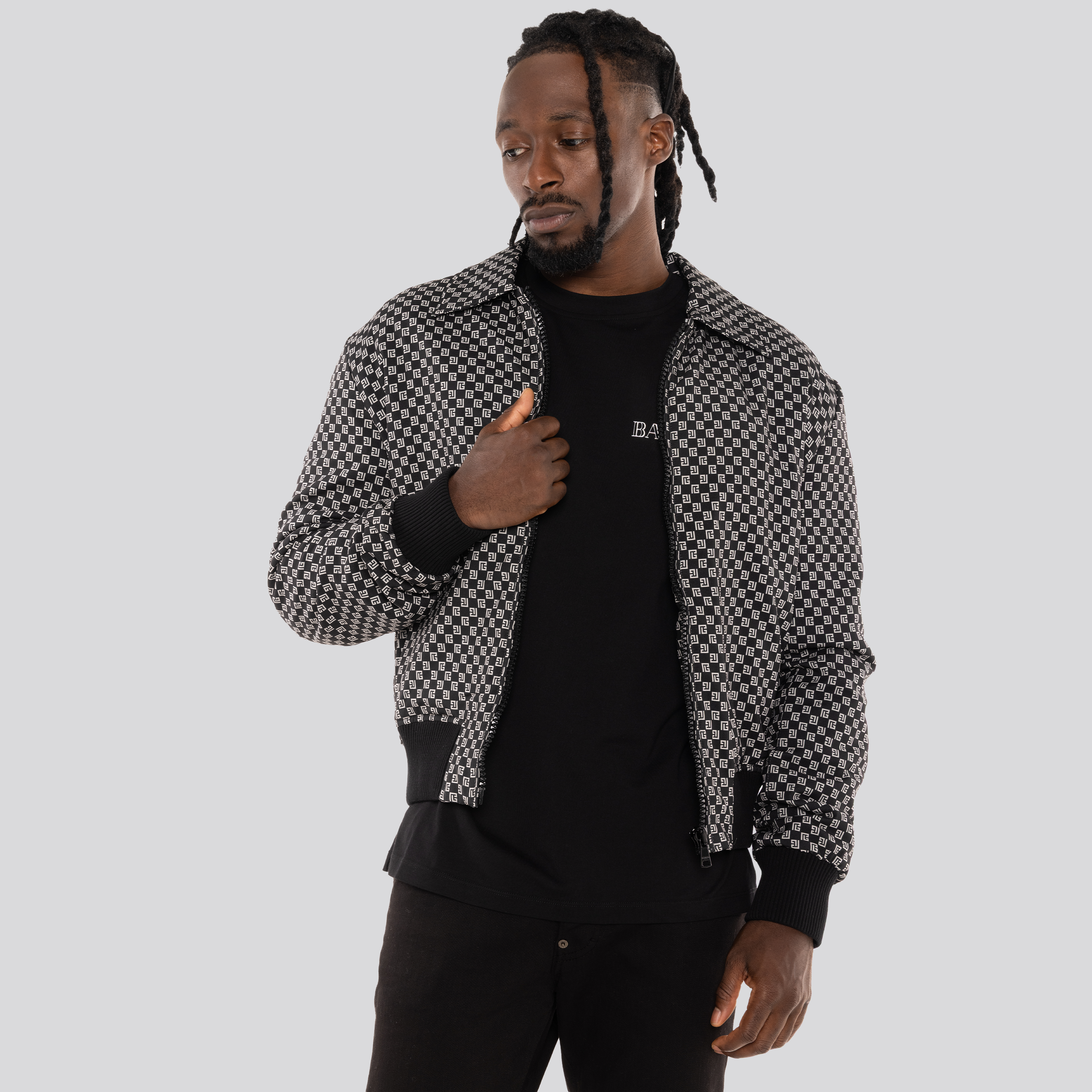 Chaqueta Negra Balmain Mini Monogram