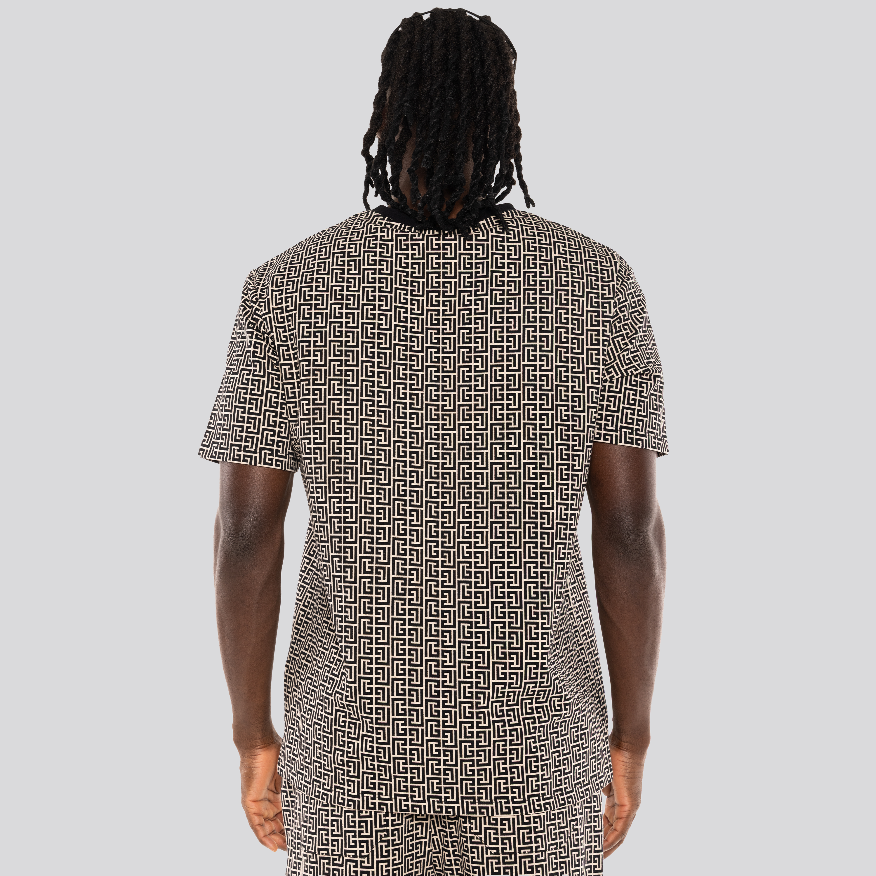 Camiseta Negra Balmain Monogram