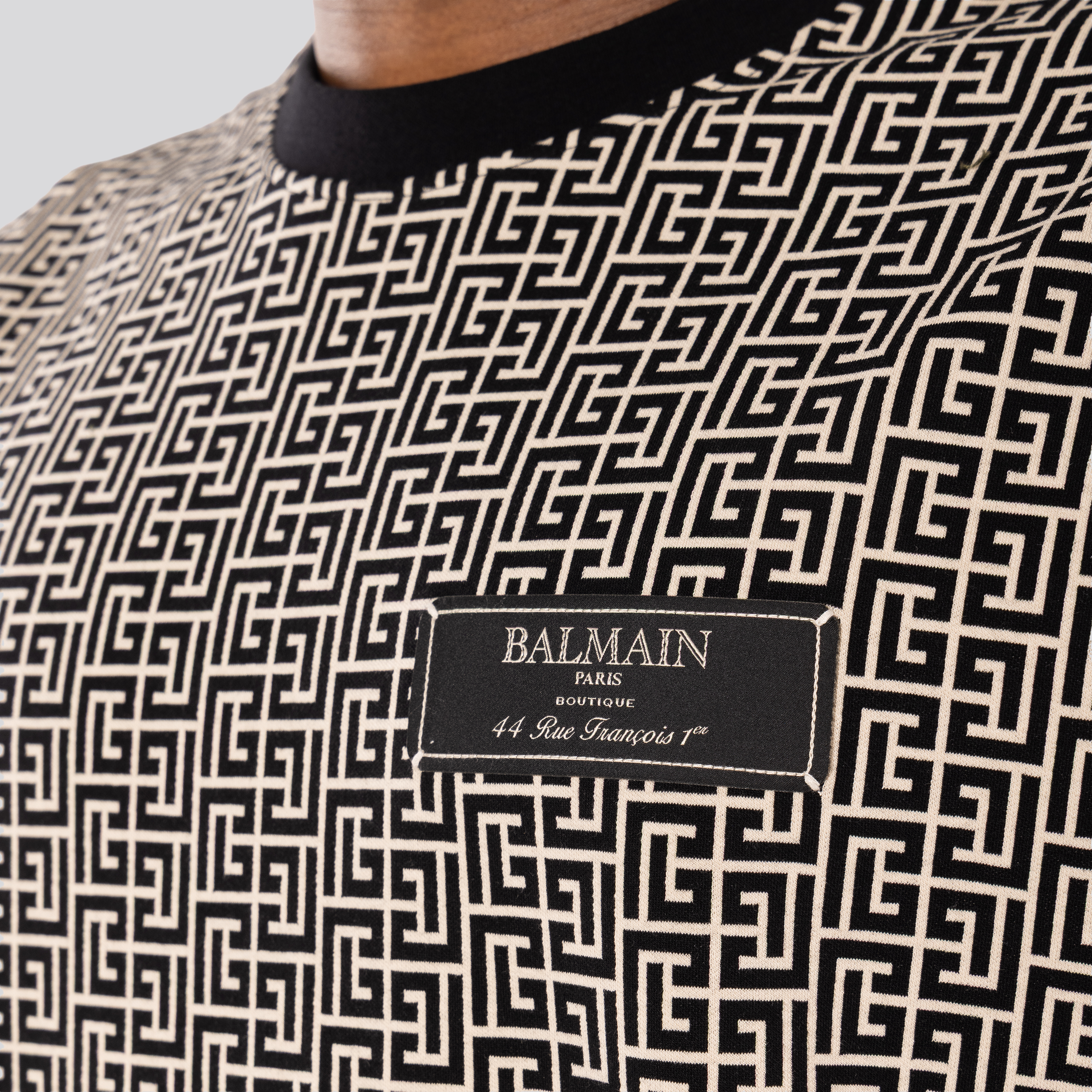 Camiseta Negra Balmain Monogram