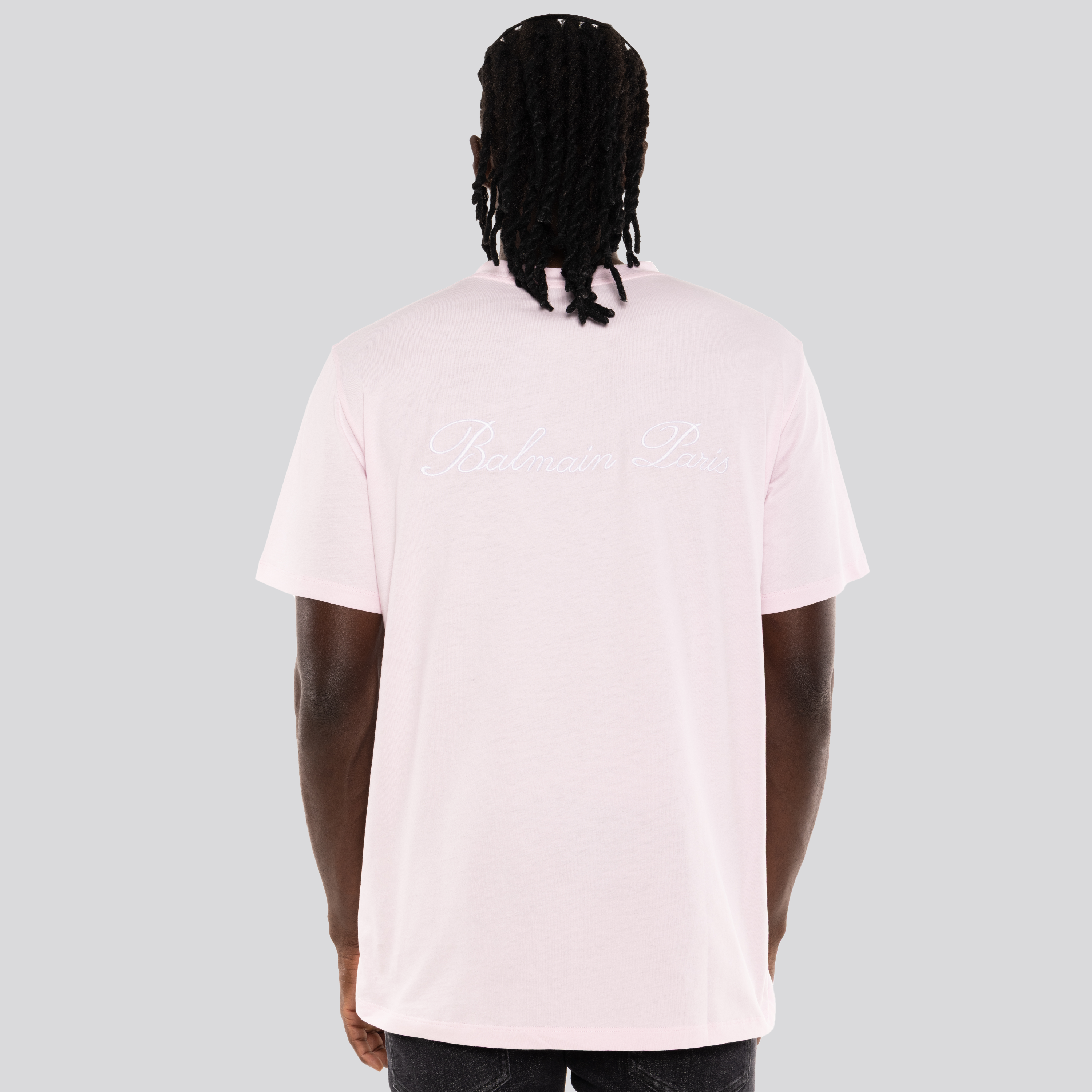 Camiseta Rosada Balmain Signature
