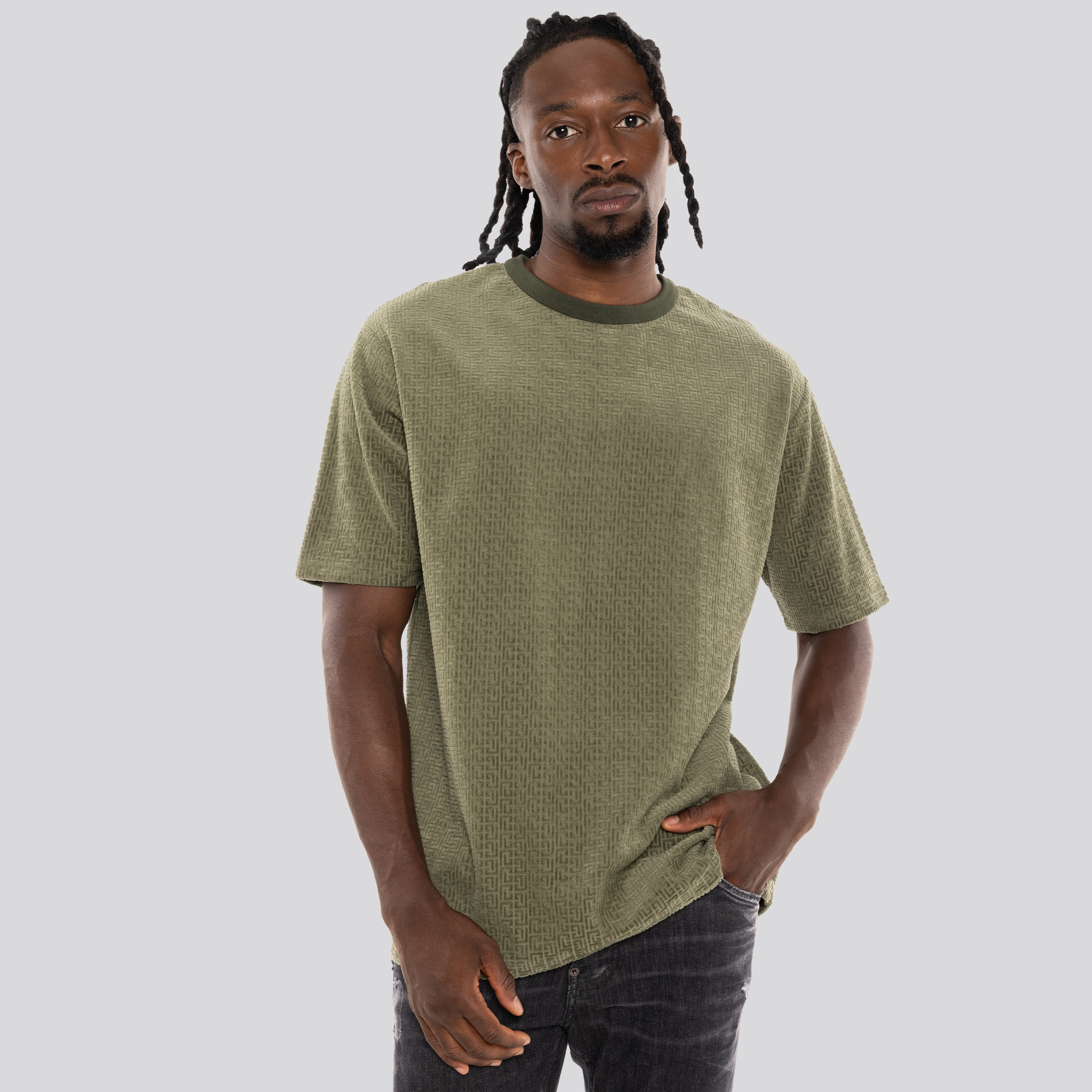 Camiseta Verde Balmain Monogram