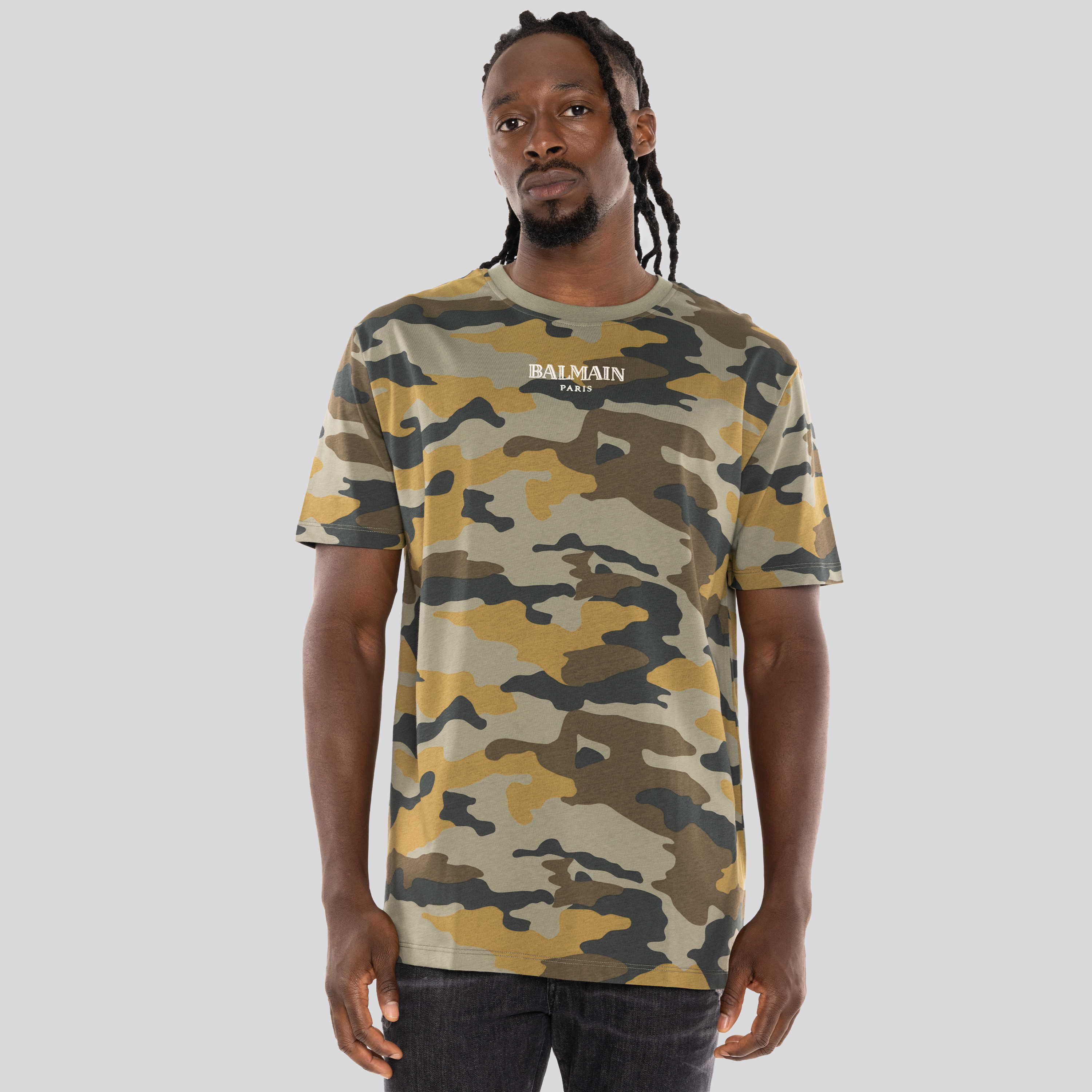 Camiseta Verde Balmain Camouflage